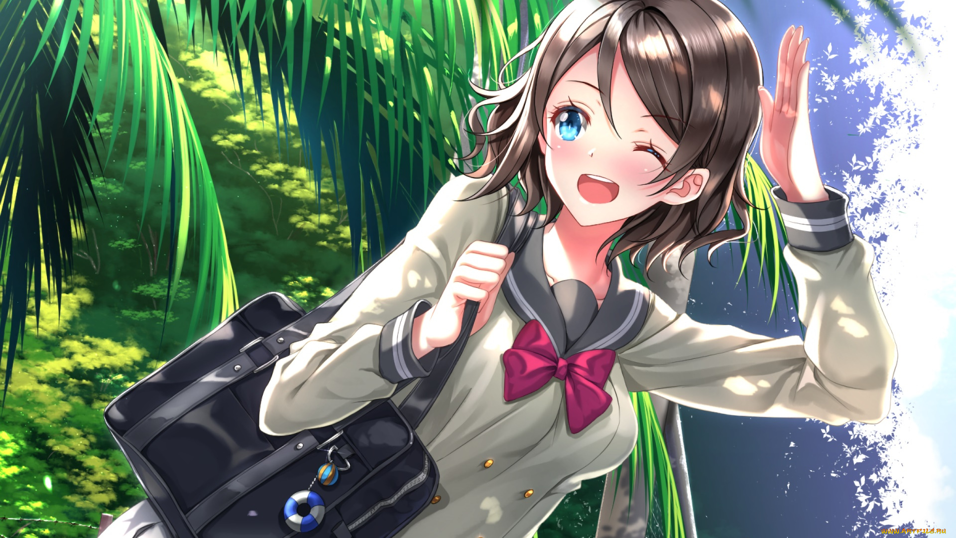 аниме, love, live, , school, idol, project, взгляд, девушка, фон