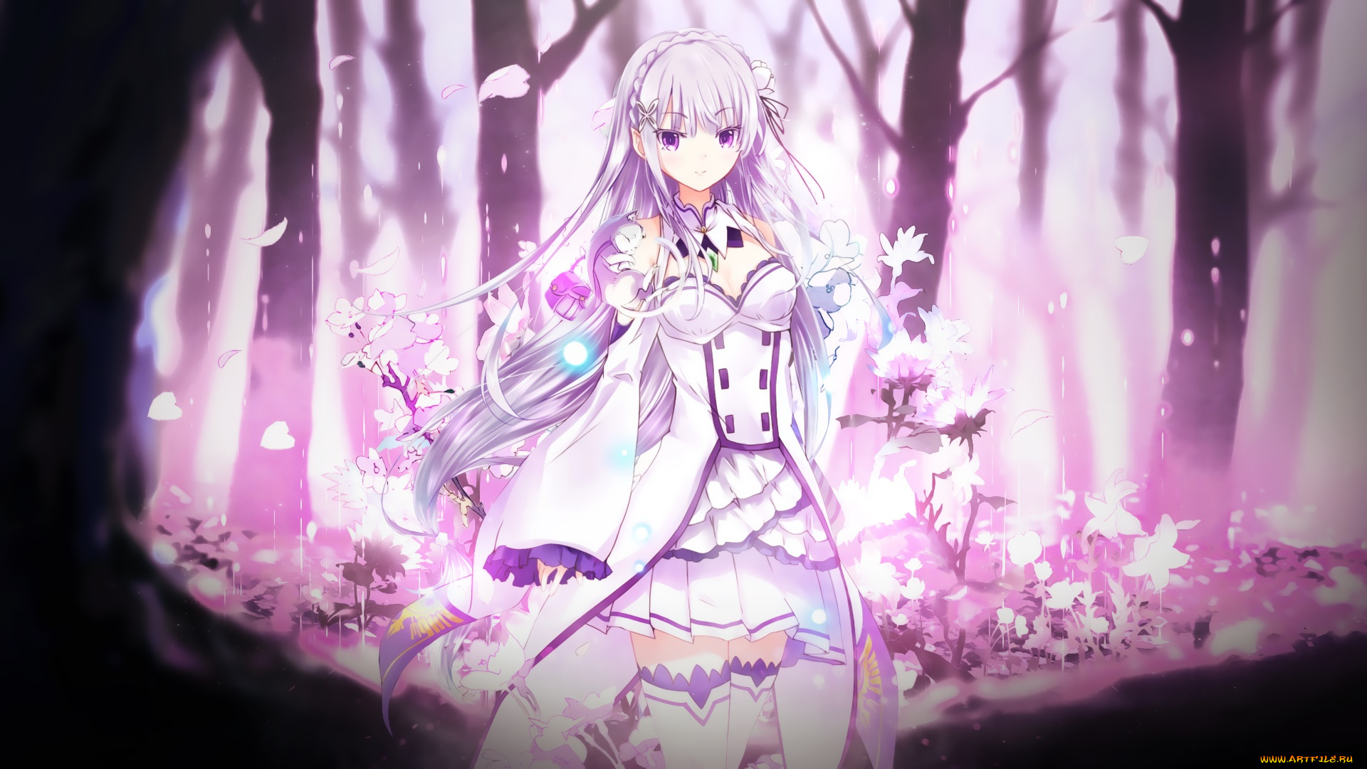 аниме, re, , zero, kara, hajimeru, isekai, seikatsu, взгляд, фон, девушка