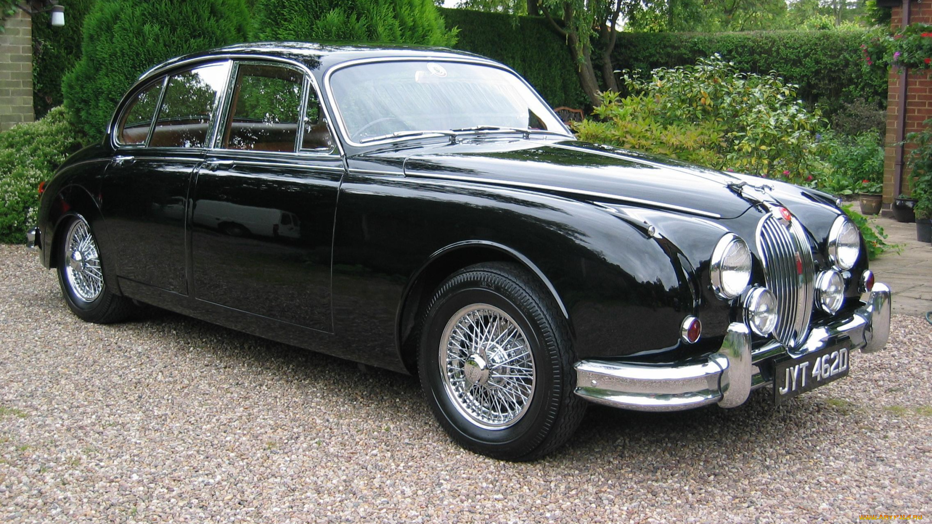 автомобили, jaguar, двор, ретро, Ягуар, mark-2, черный