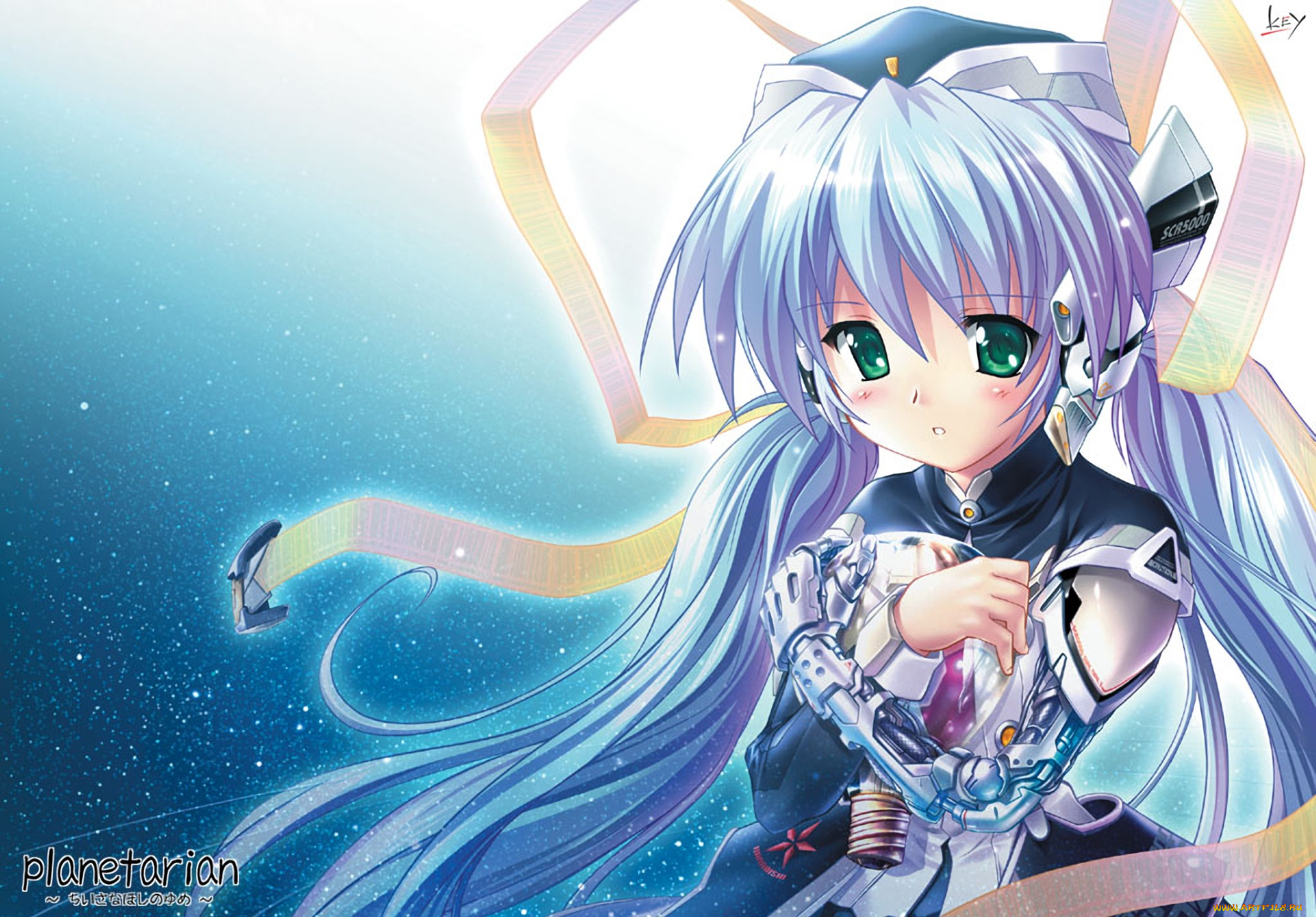 аниме, planetarian, фон, девушка, взгляд