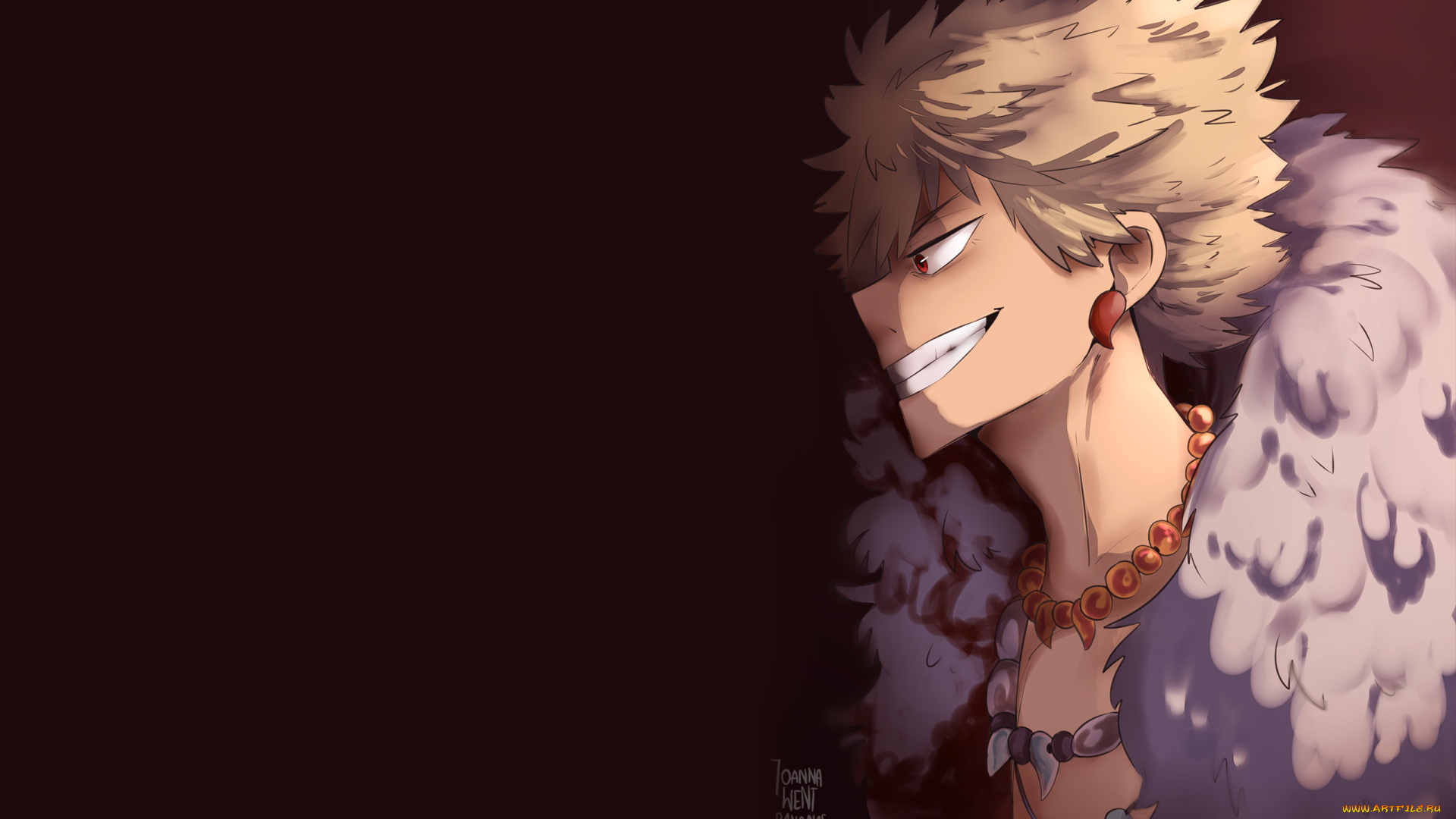 аниме, boku, no, hero, academia, взгляд, девушка, фон