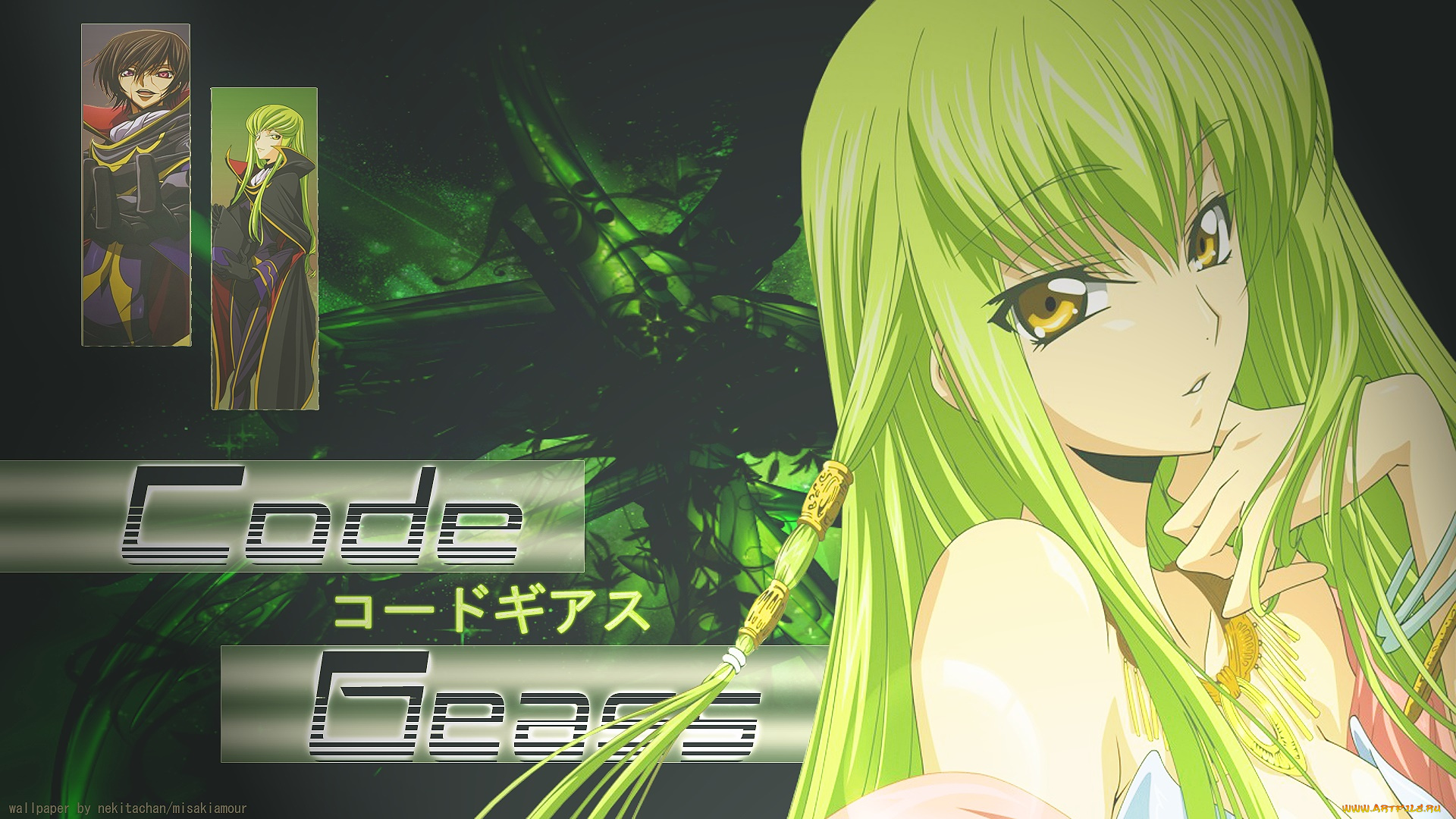 аниме, code, geass, взгляд, девушка, фон