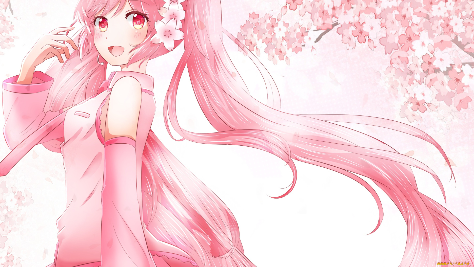 аниме, vocaloid, sakura, miku