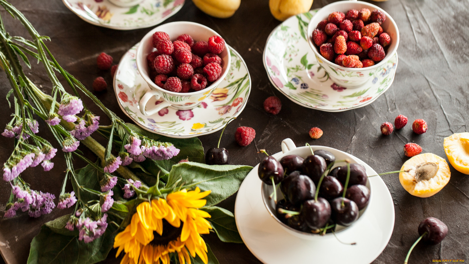 еда, фрукты, , ягоды, земляника, черешня, малина, ягоды, абрикос