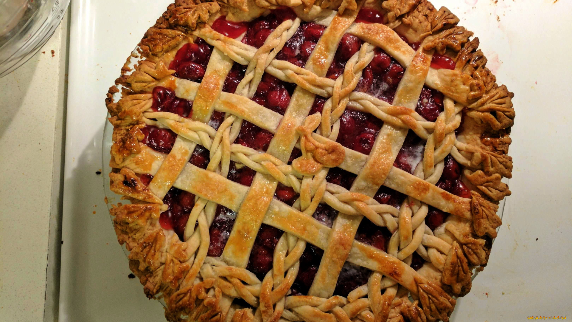 еда, пироги, пай, вишневый