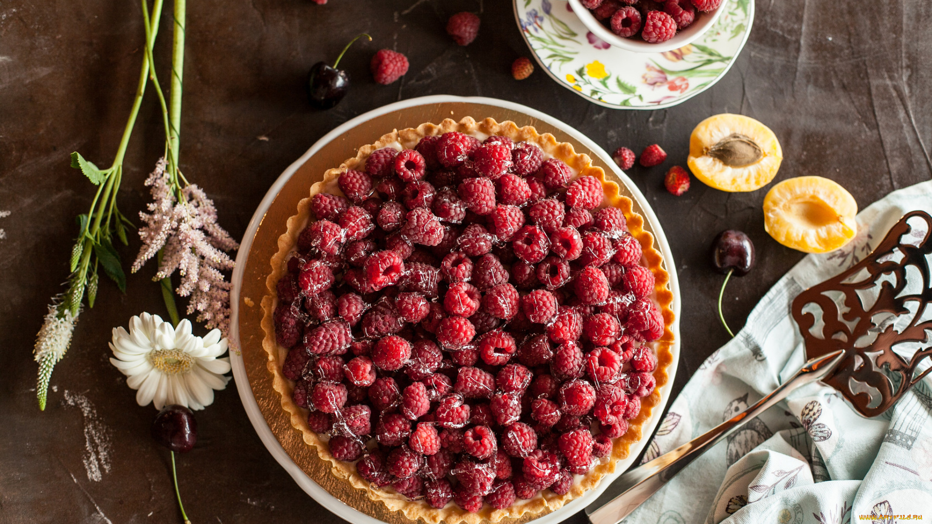 еда, пироги, вкусно, ягоды, десерт, выпечка, земляника, пирог