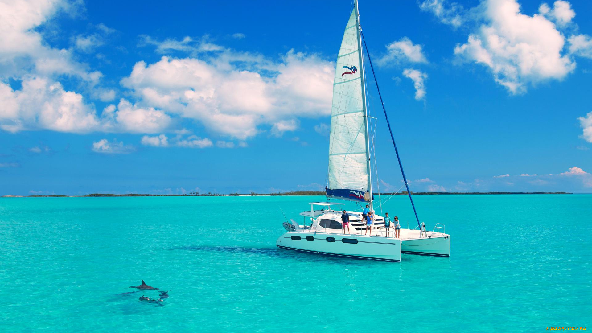 корабли, катамараны, и, тримараны, море, яхта, отдых