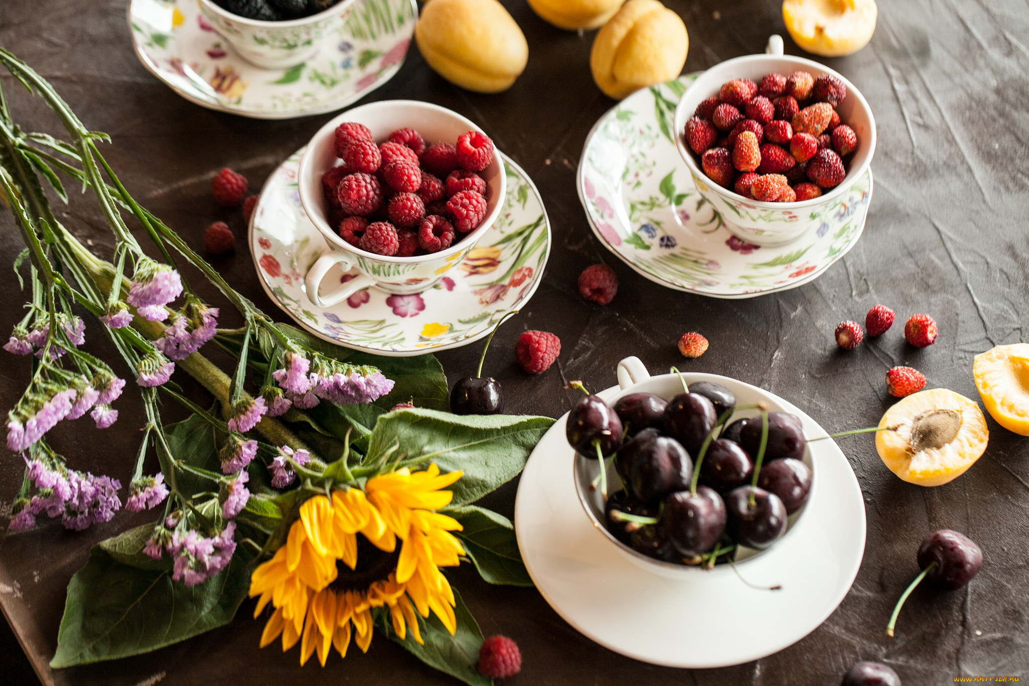 еда, фрукты, , ягоды, земляника, черешня, малина, ягоды, абрикос