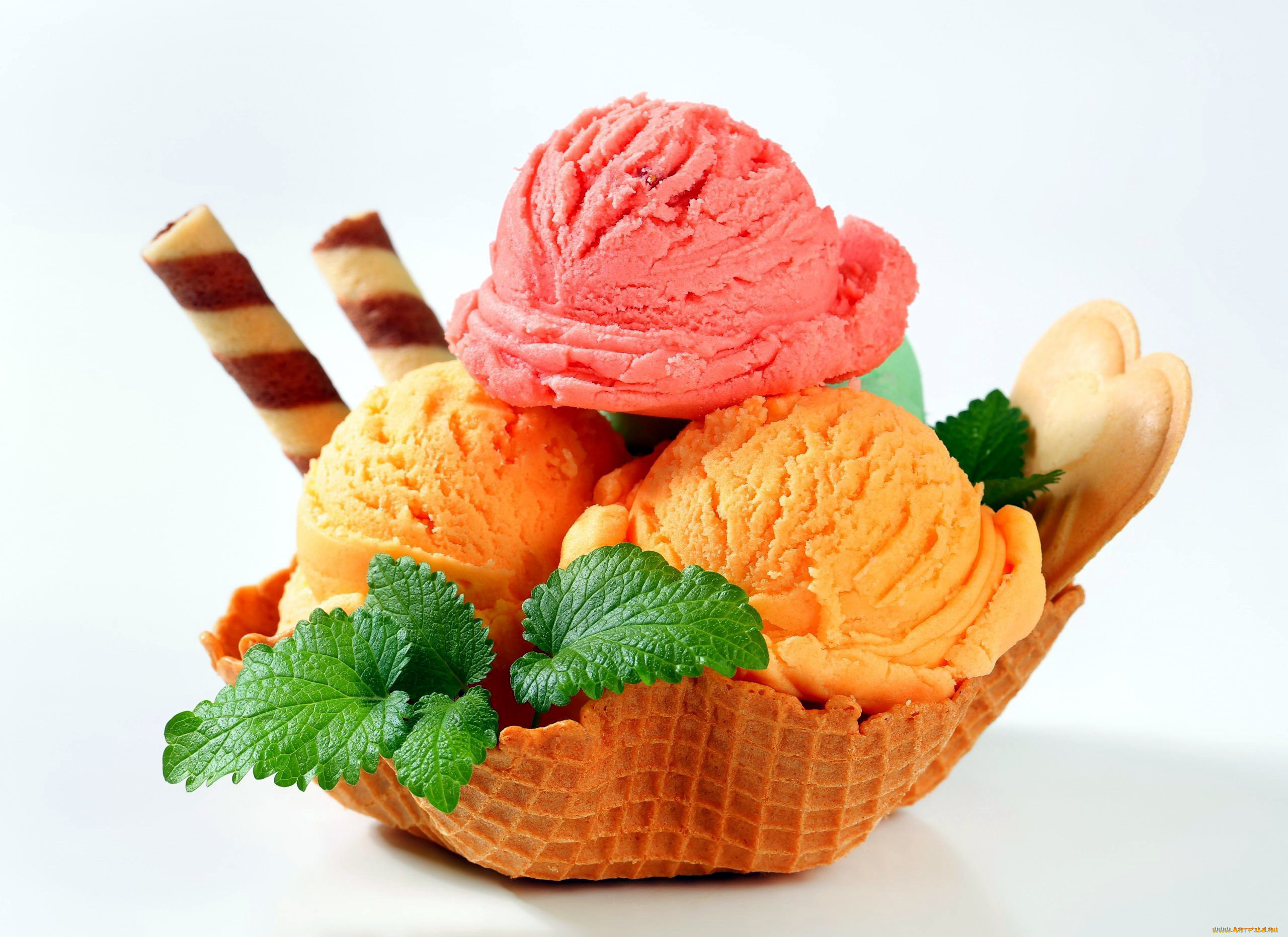 еда, мороженое, , десерты, лакомство, мята, печенье, вафли