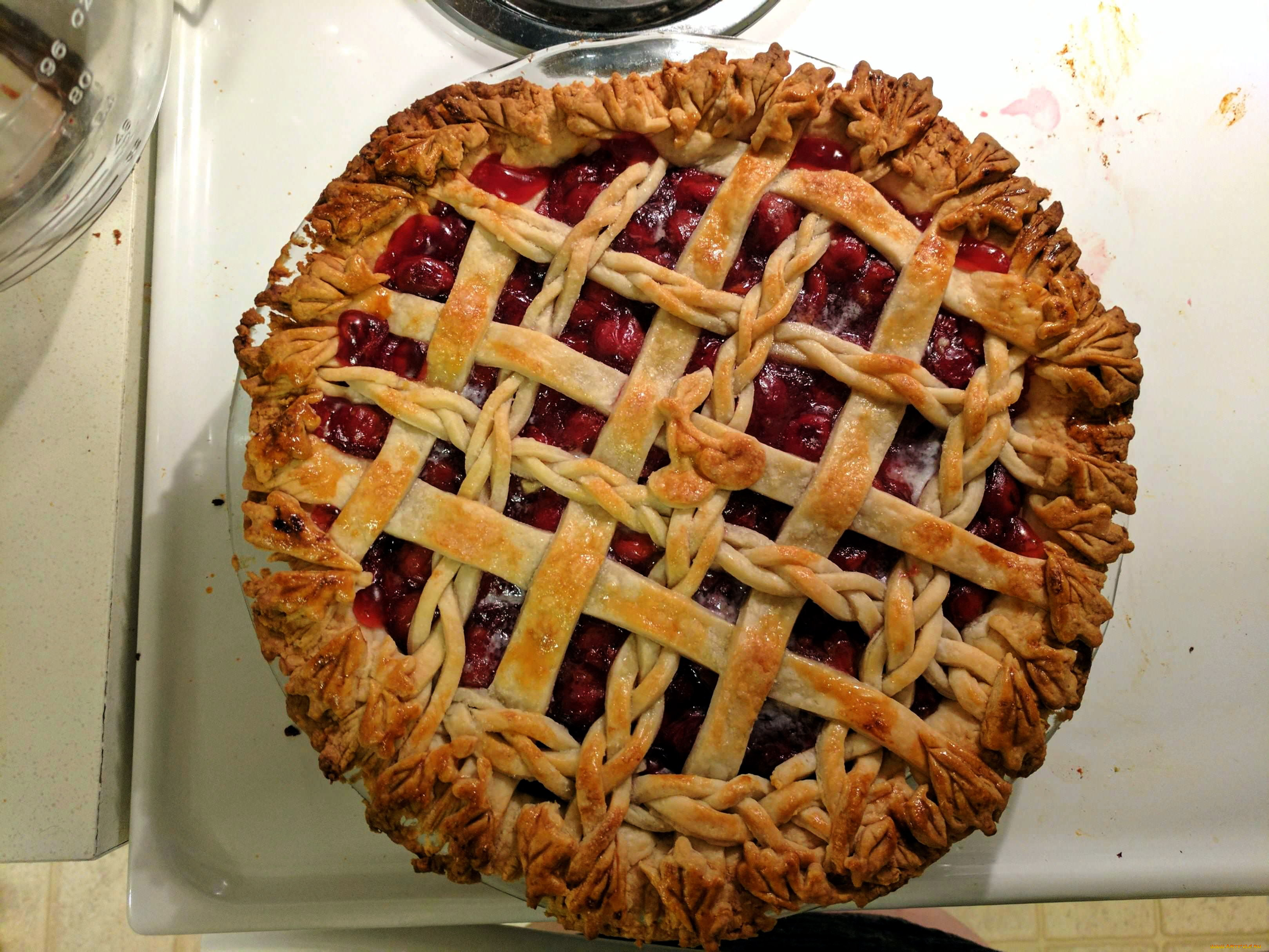 еда, пироги, пай, вишневый