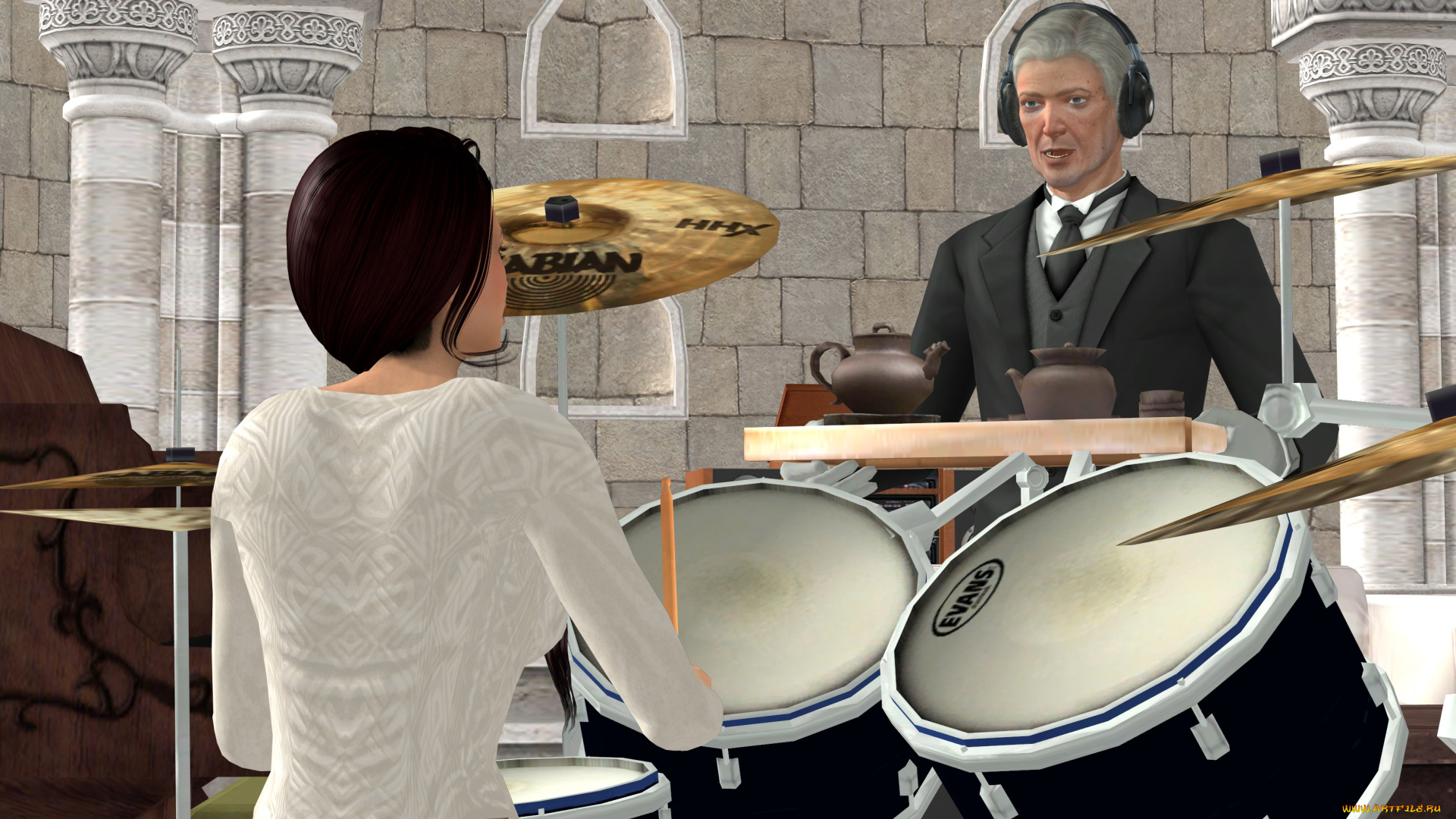 3д, графика, люди, , people, девушка, взгляд, фон