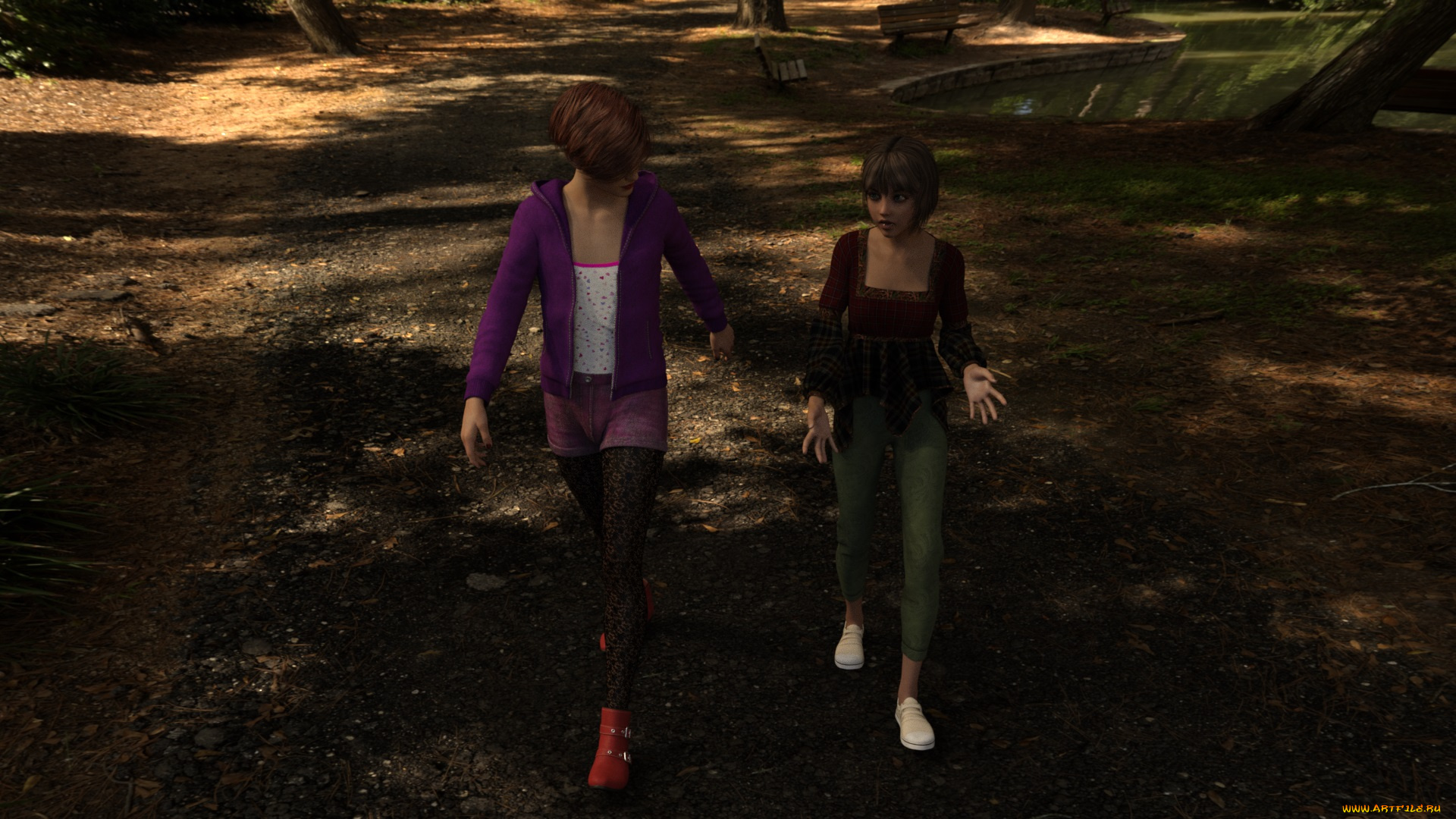 3д, графика, люди, , people, девушки, взгляд, фон