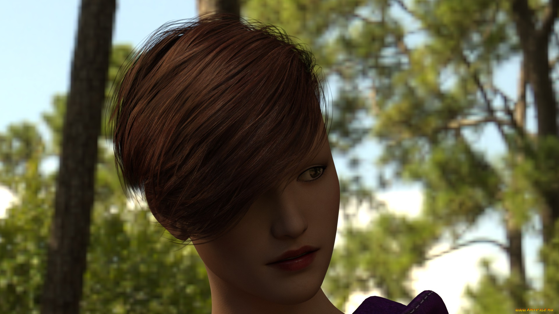 3д, графика, портрет, , portraits, девушка, взгляд, фон