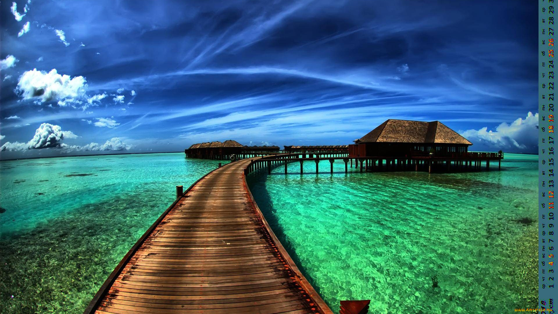 календари, природа, водоем, мост, постройка