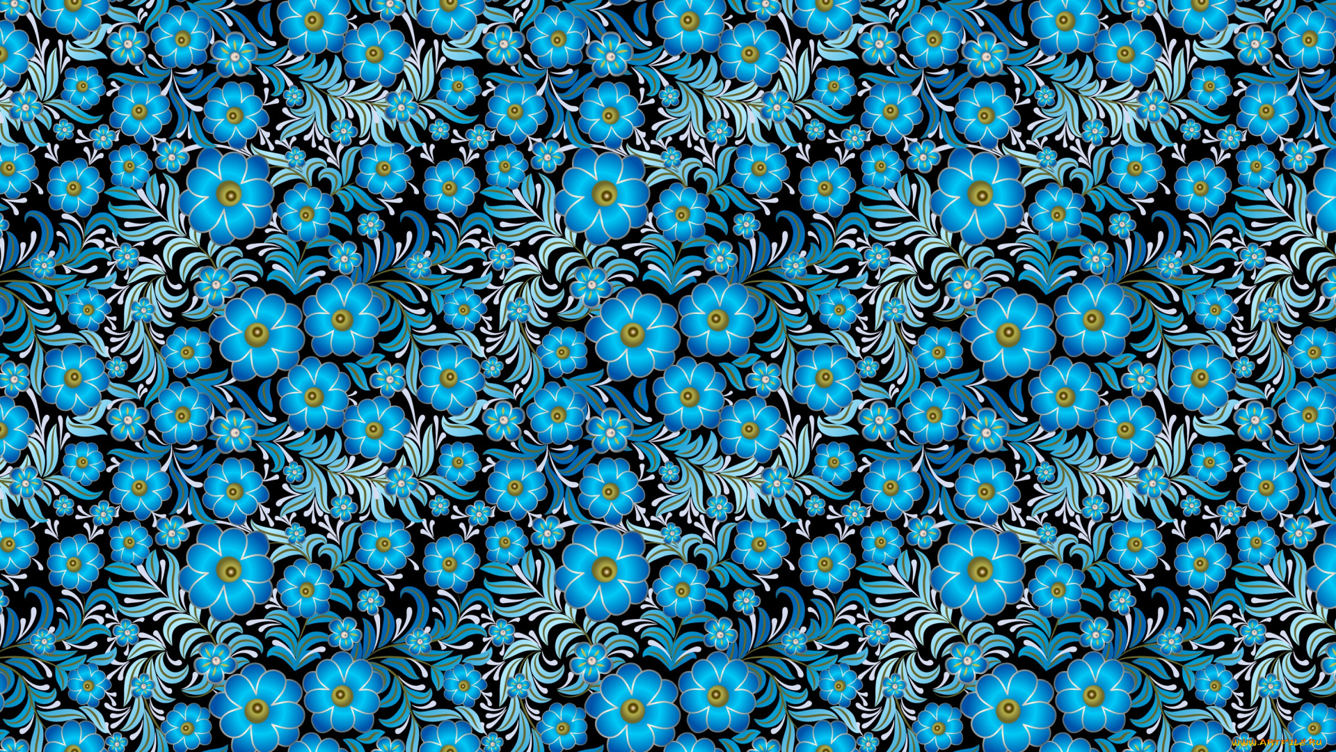 векторная, графика, цветы, , flowers, синий, узор, цветы