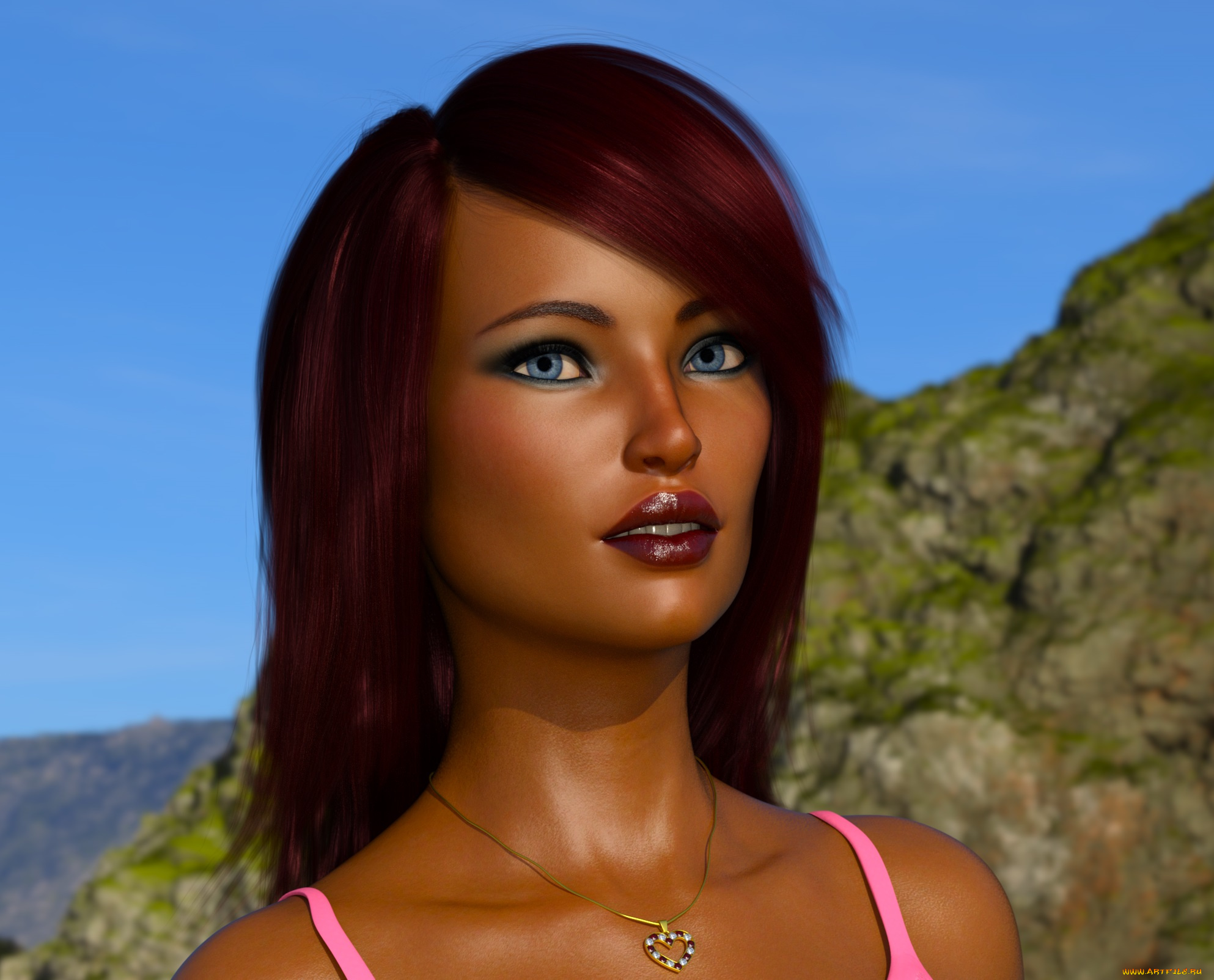 3д, графика, портрет, , portraits, девушка, взгляд, фон