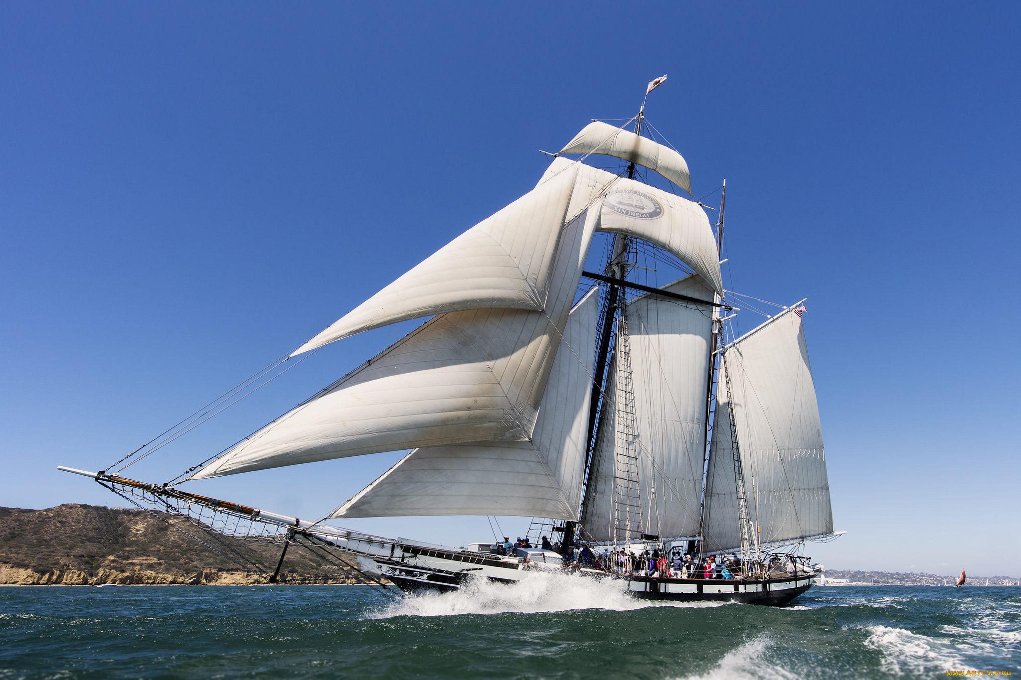 корабли, парусники, мачты, паруса