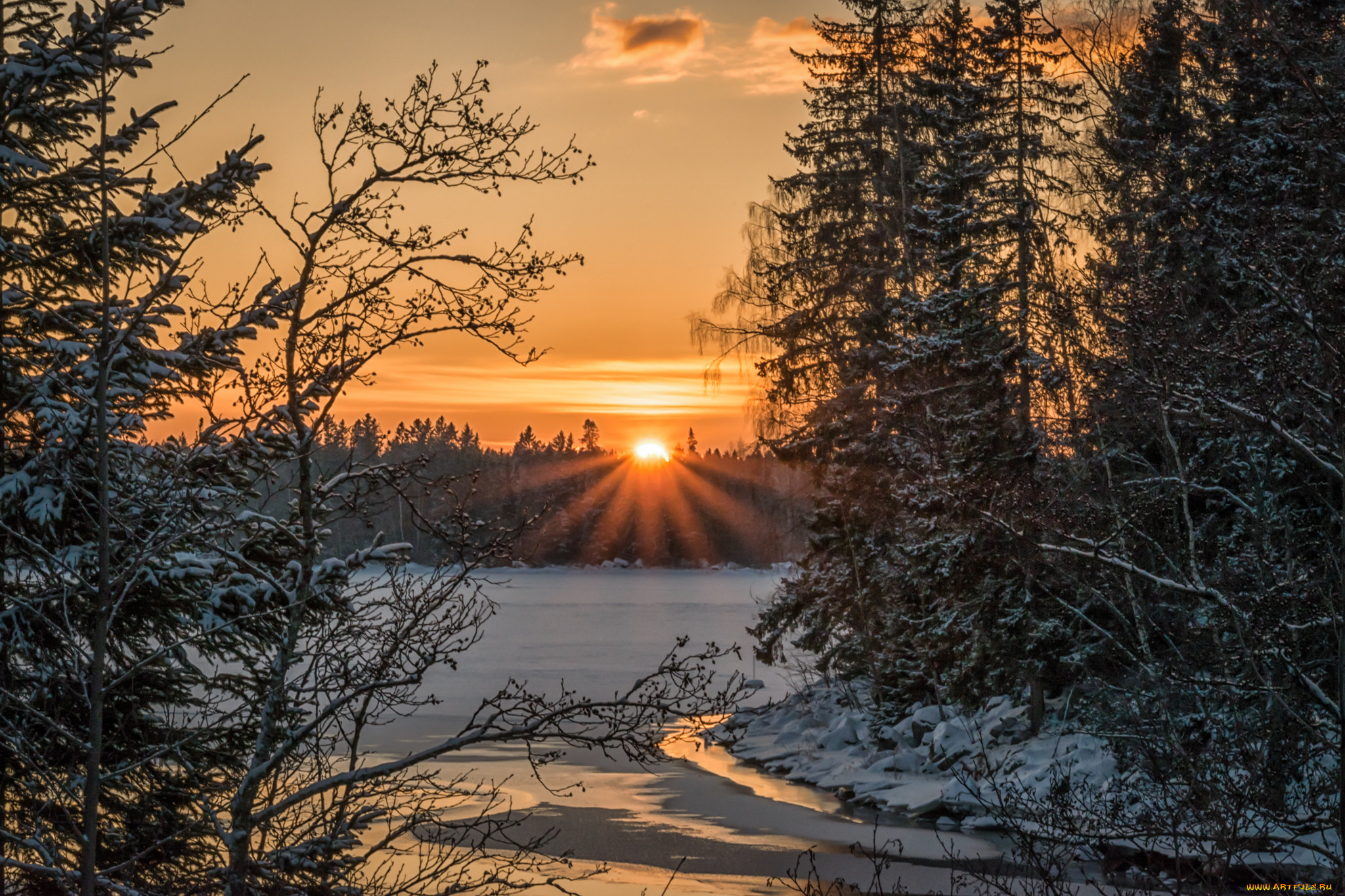 природа, зима, простор