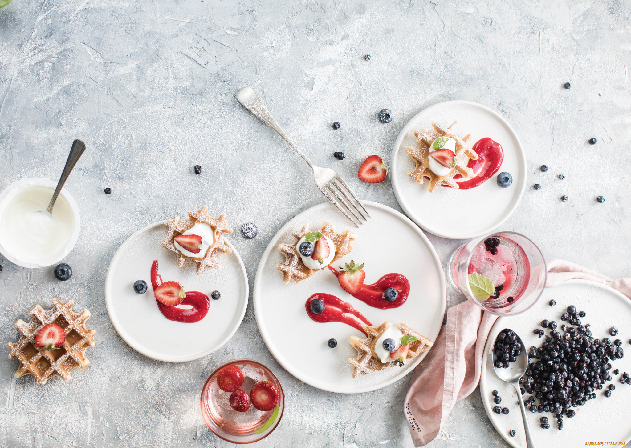 еда, мороженое, , десерты, ягоды, вафли, десерт