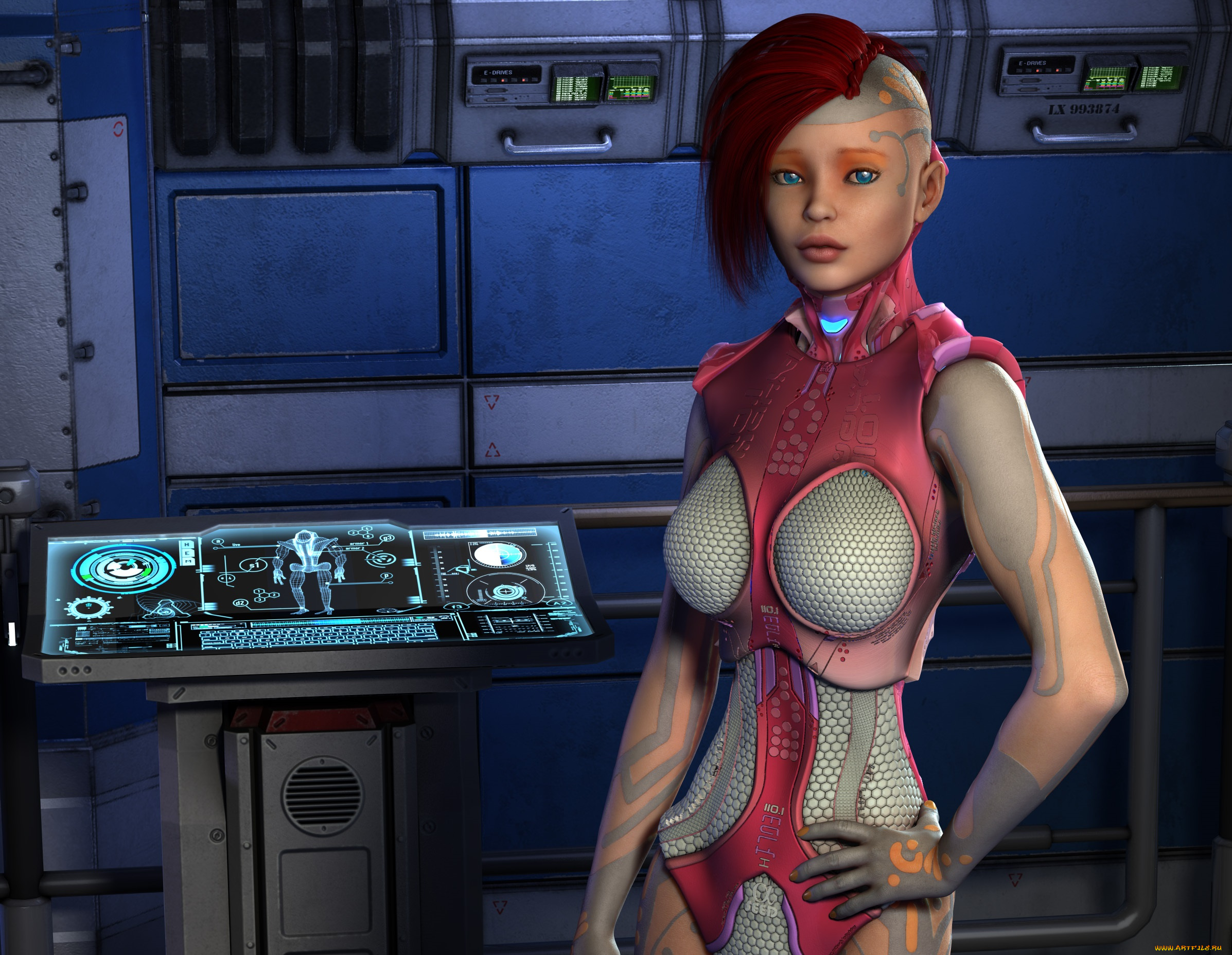 3д, графика, фантазия, , fantasy, девушка, взгляд, фон