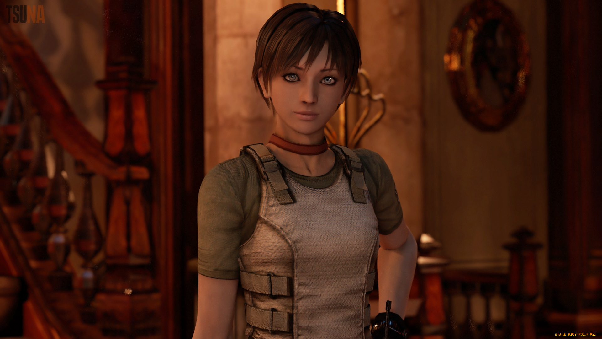 3д, графика, фантазия, , fantasy, фон, взгляд, девушка