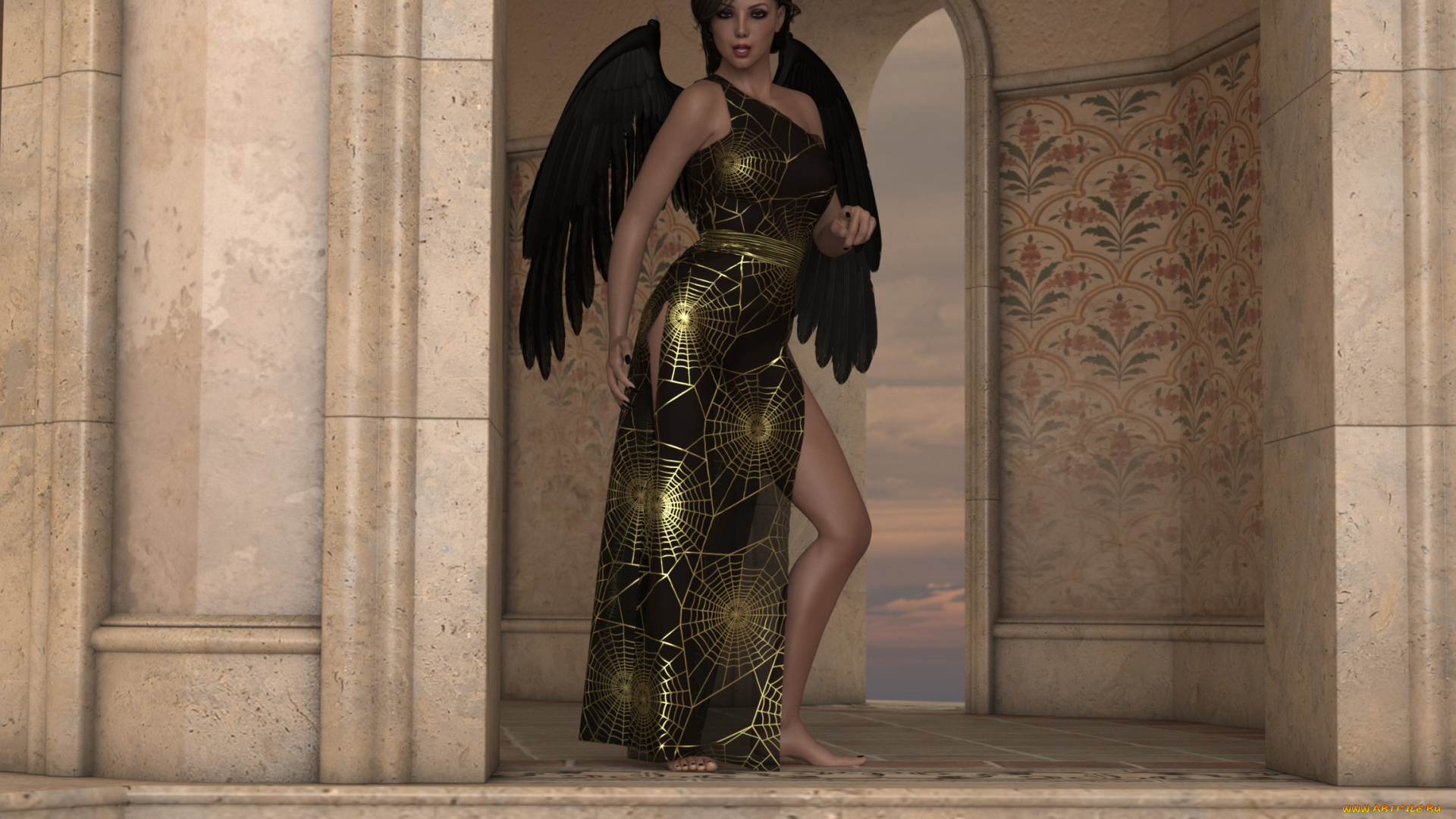 3д, графика, существа, , creatures, фон, взгляд, девушка