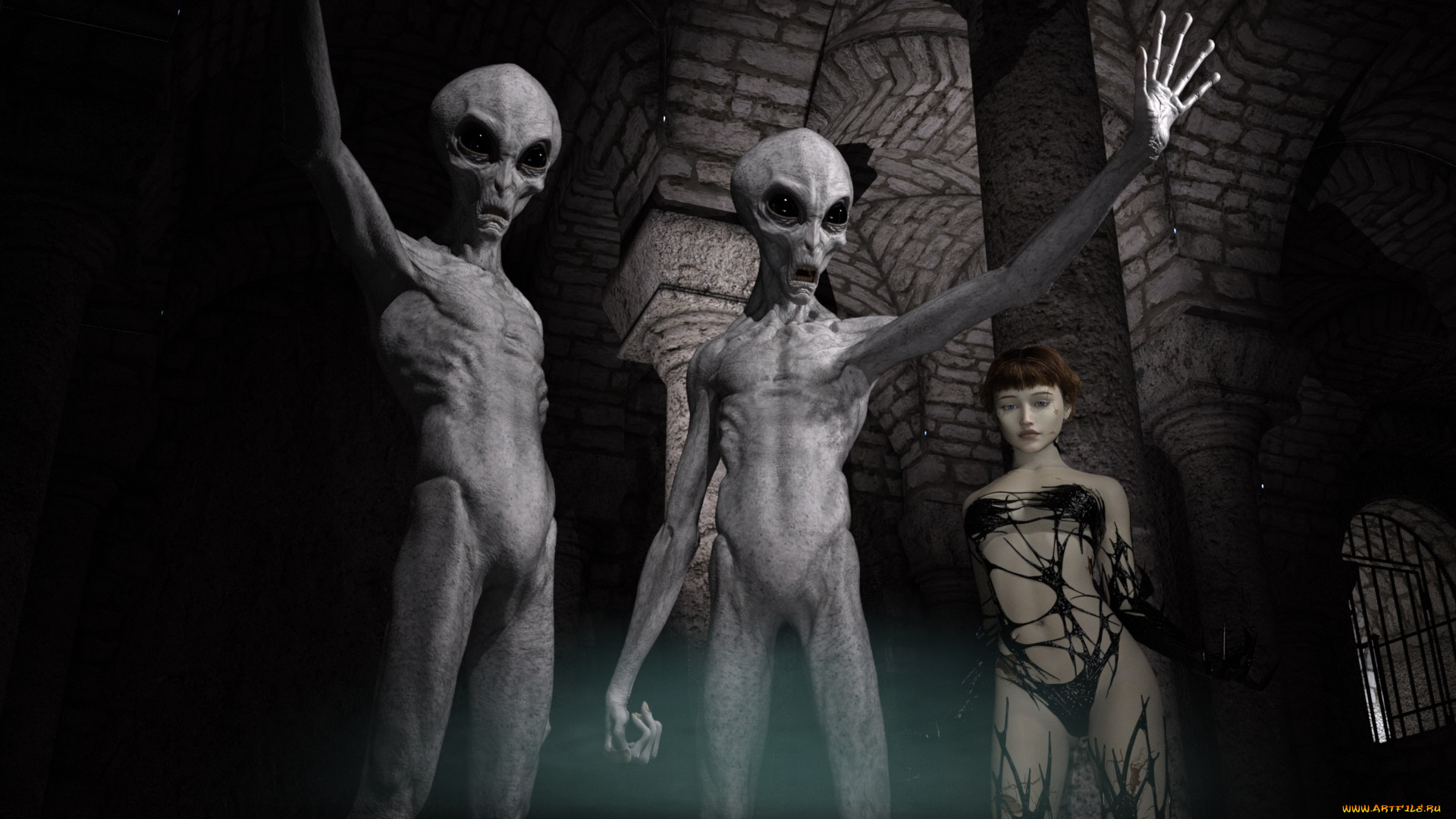 3д, графика, ужас, , horror, фон, девушка, взгляд