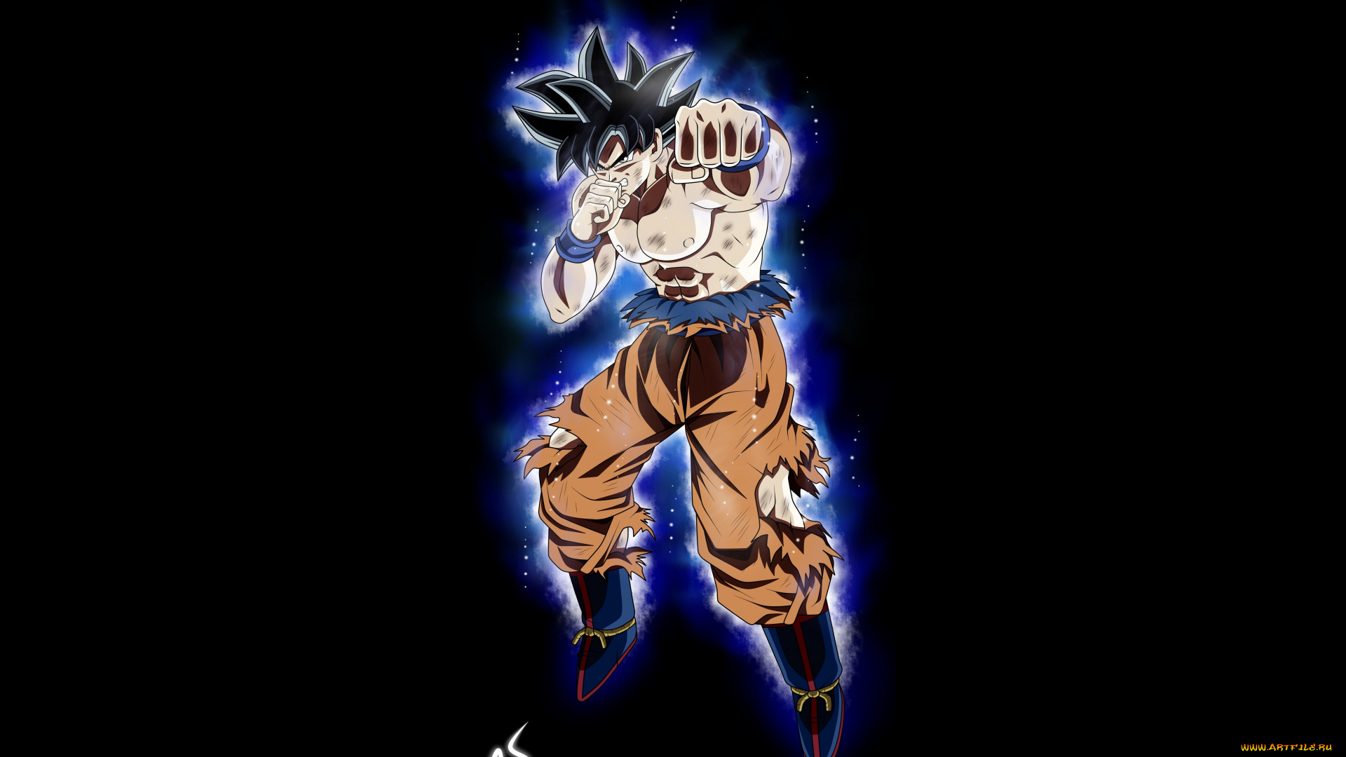 аниме, dragon, ball, гоку, дырки, удар, герой