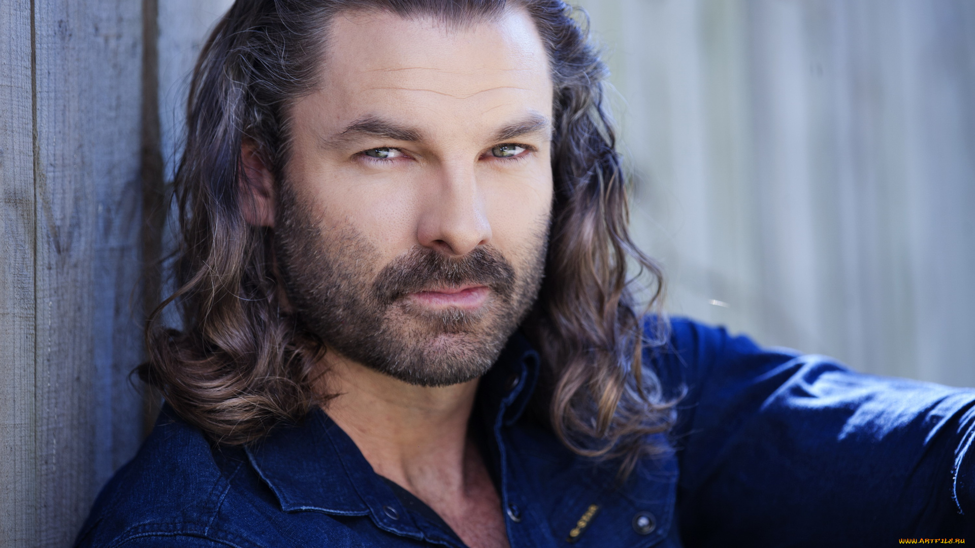 мужчины, -, unsort, лицо, актер, guy, williams, забор, рубашка, борода