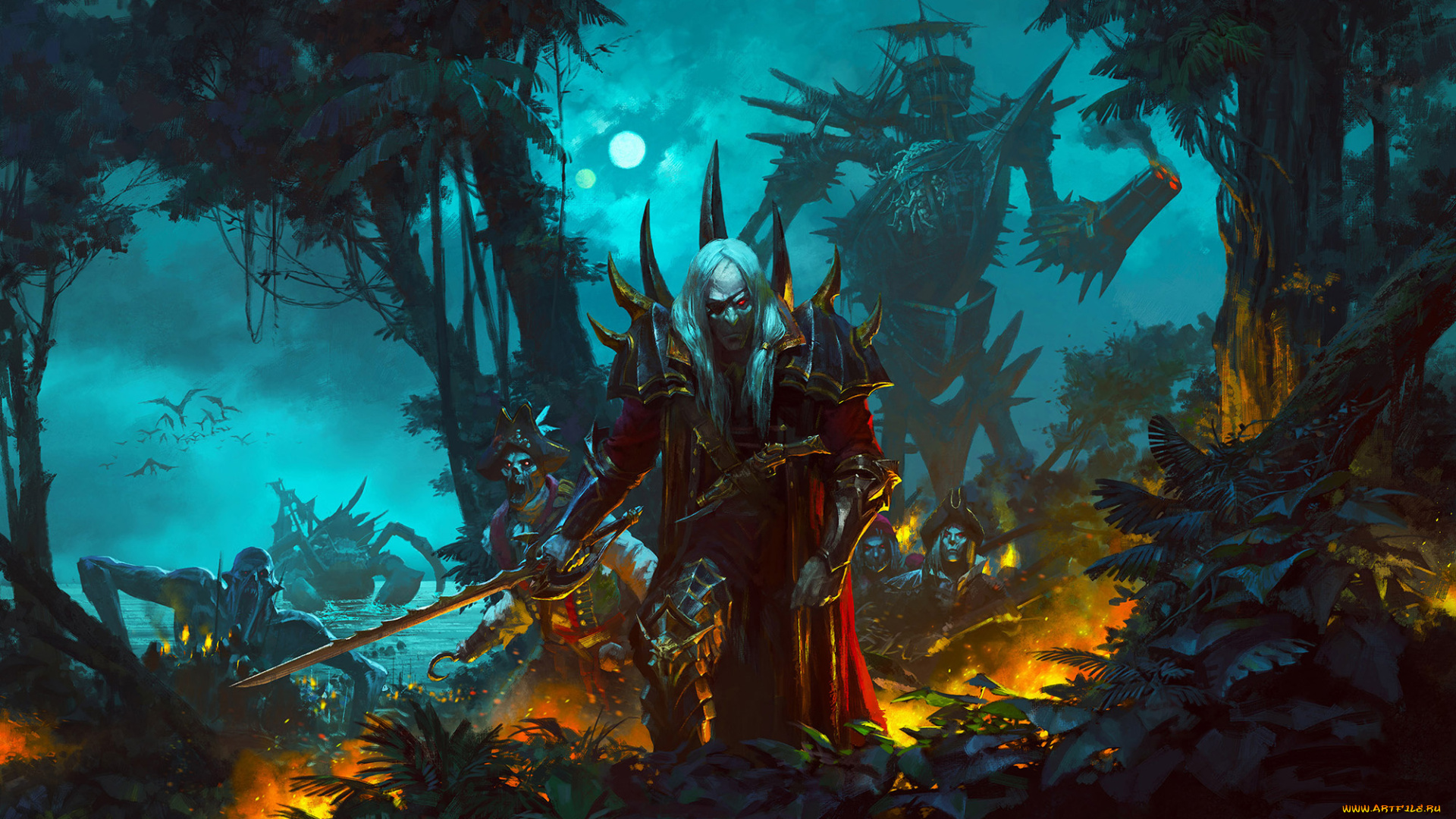 видео, игры, warhammer, 40, 000, , dawn, of, war, 2, -, retribution, униформа, скелет, мужчина, оружие