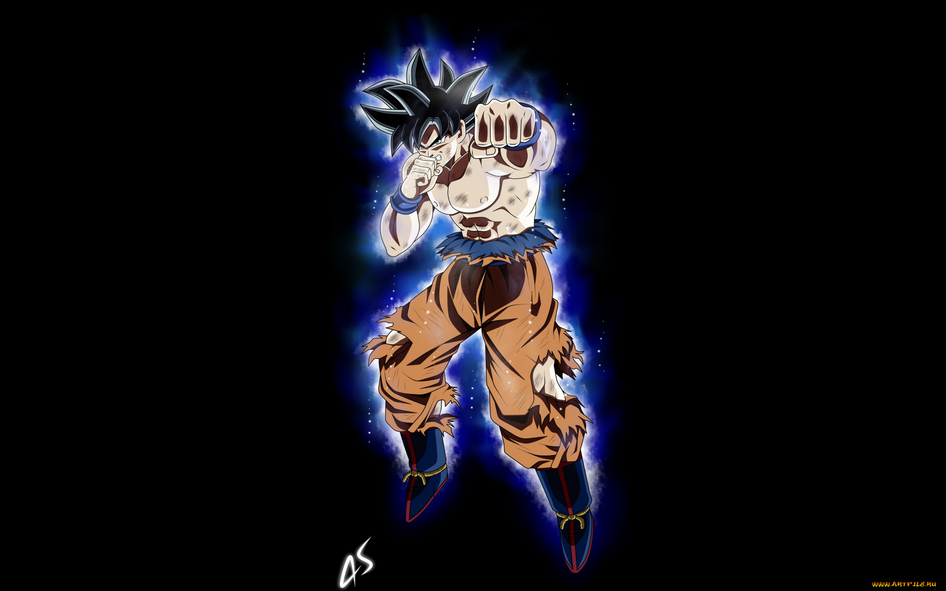 аниме, dragon, ball, гоку, дырки, удар, герой