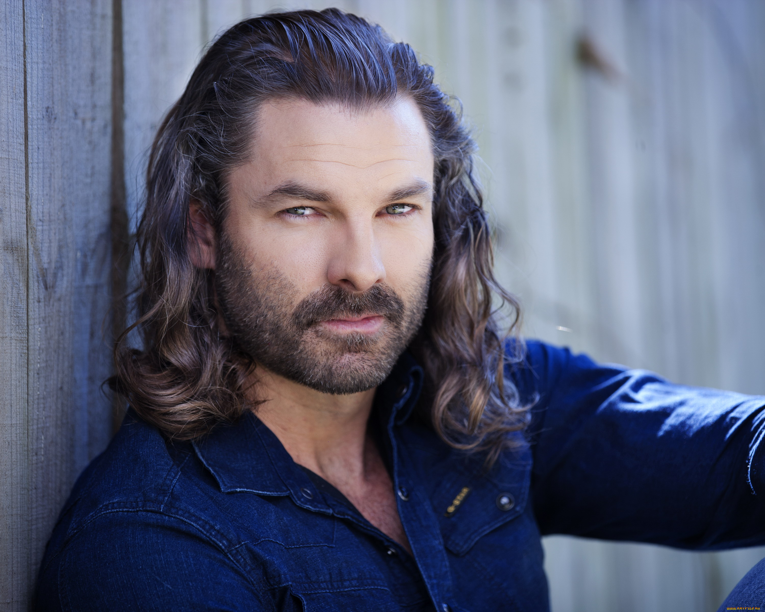 мужчины, -, unsort, лицо, актер, guy, williams, забор, рубашка, борода