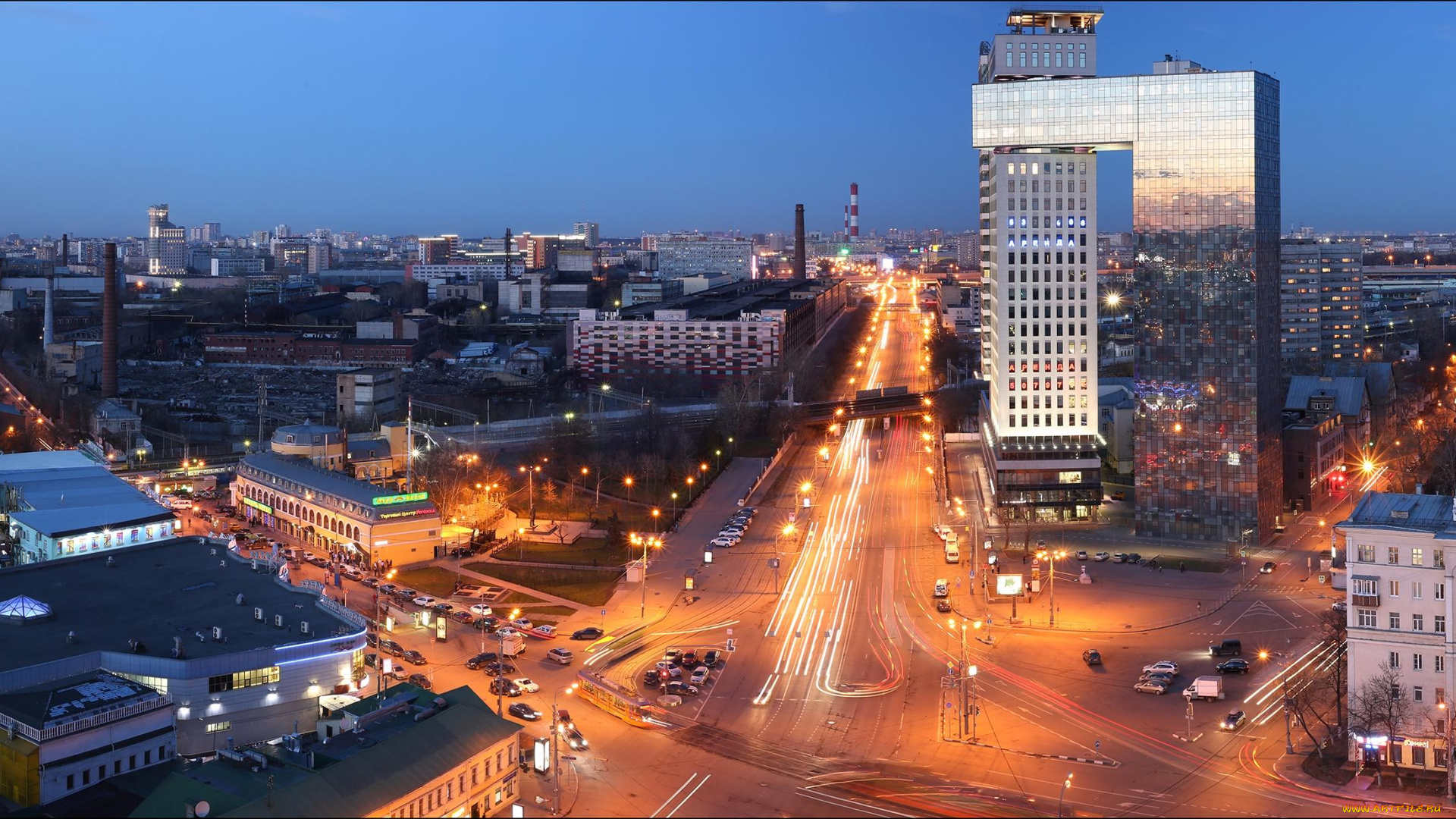 города, москва, , россия, москва, площадь, рогожская, застава, ночь, огни, город