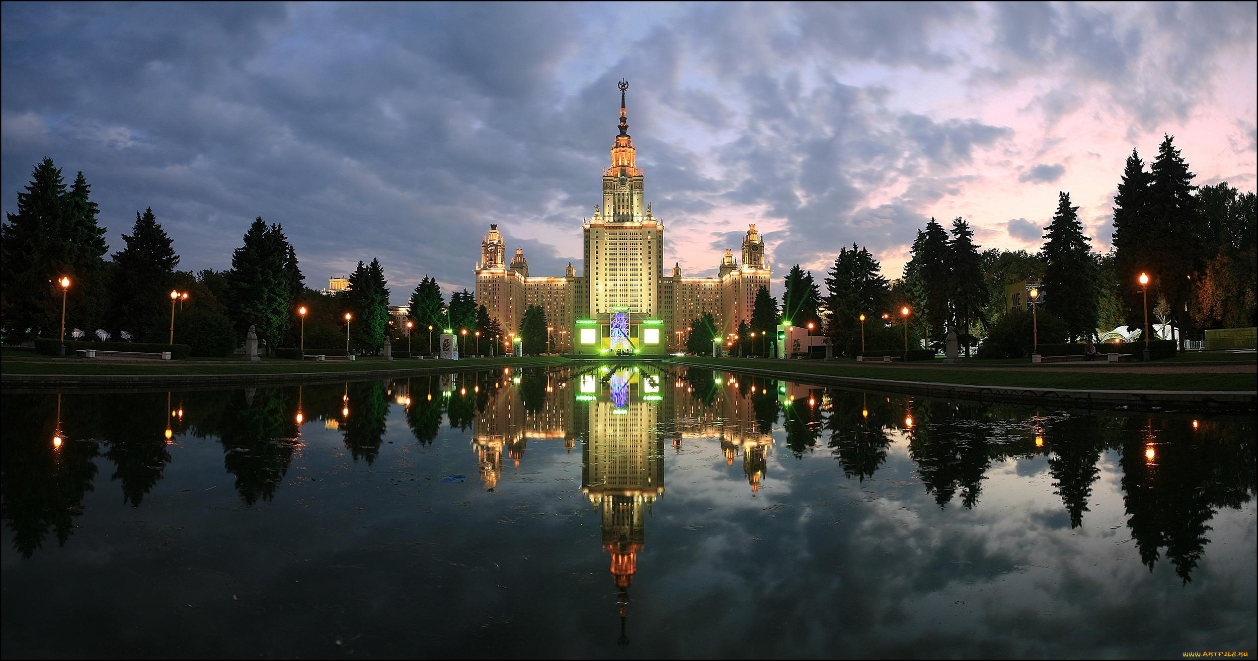 города, москва, , россия, московский, государственный, университет, имени, ломоносова, москва, здание, вода