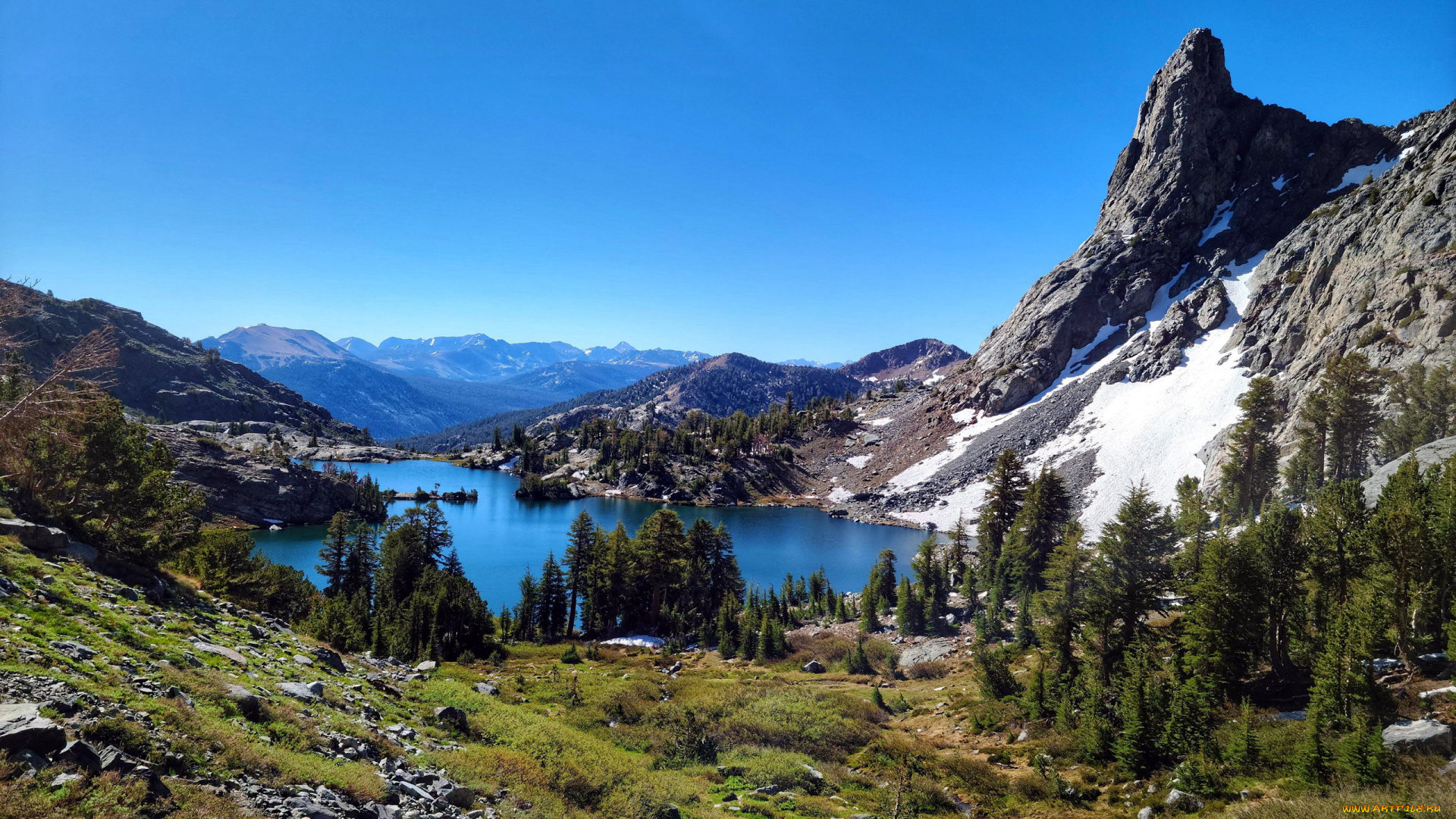 minaret, lake, california, природа, реки, озера, minaret, lake