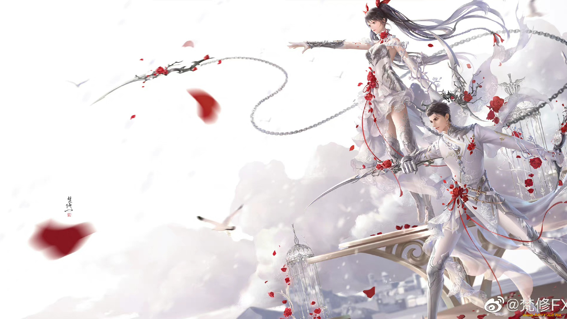 аниме, оружие, , техника, , технологии, парень, девушка, воины