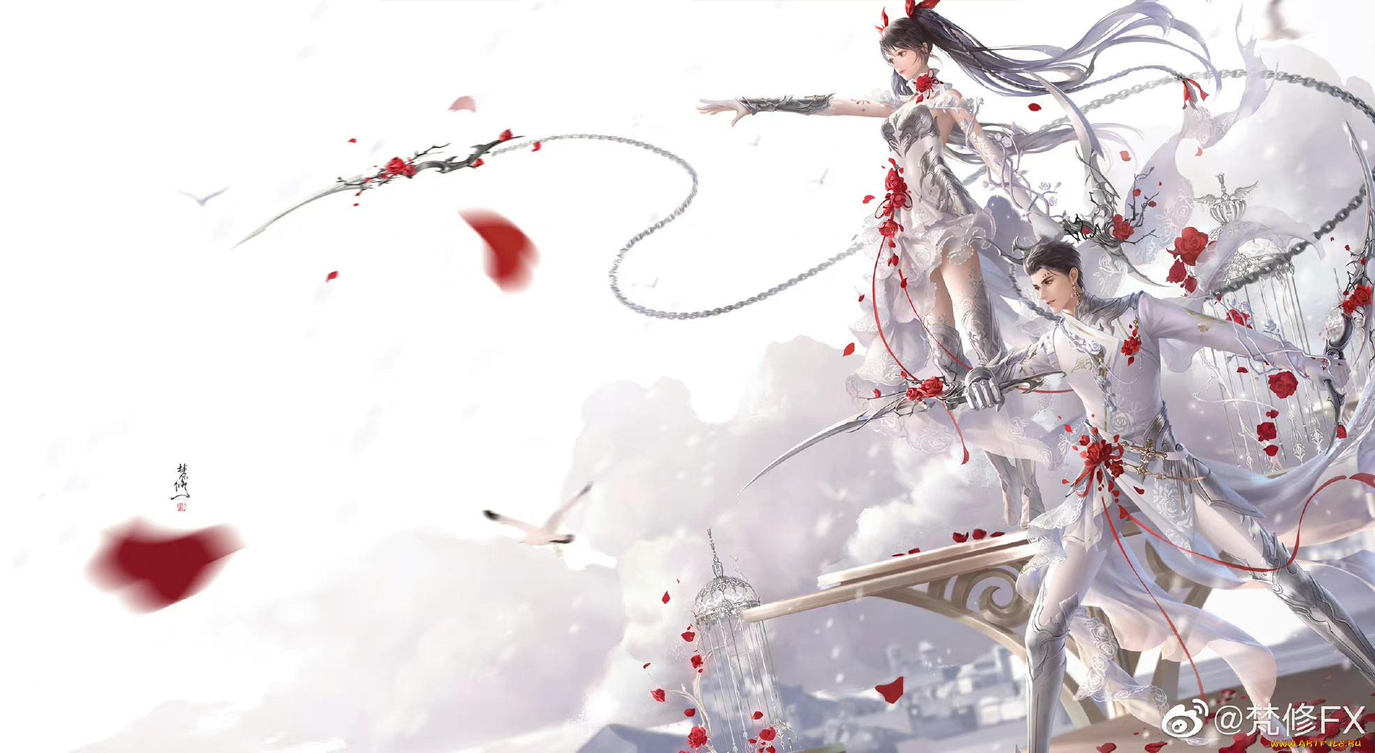 аниме, оружие, , техника, , технологии, парень, девушка, воины