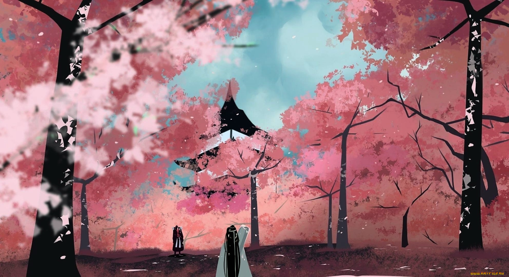 аниме, mo, dao, zu, shi, вэй, усянь, лань, ванцзы, сад, цветение