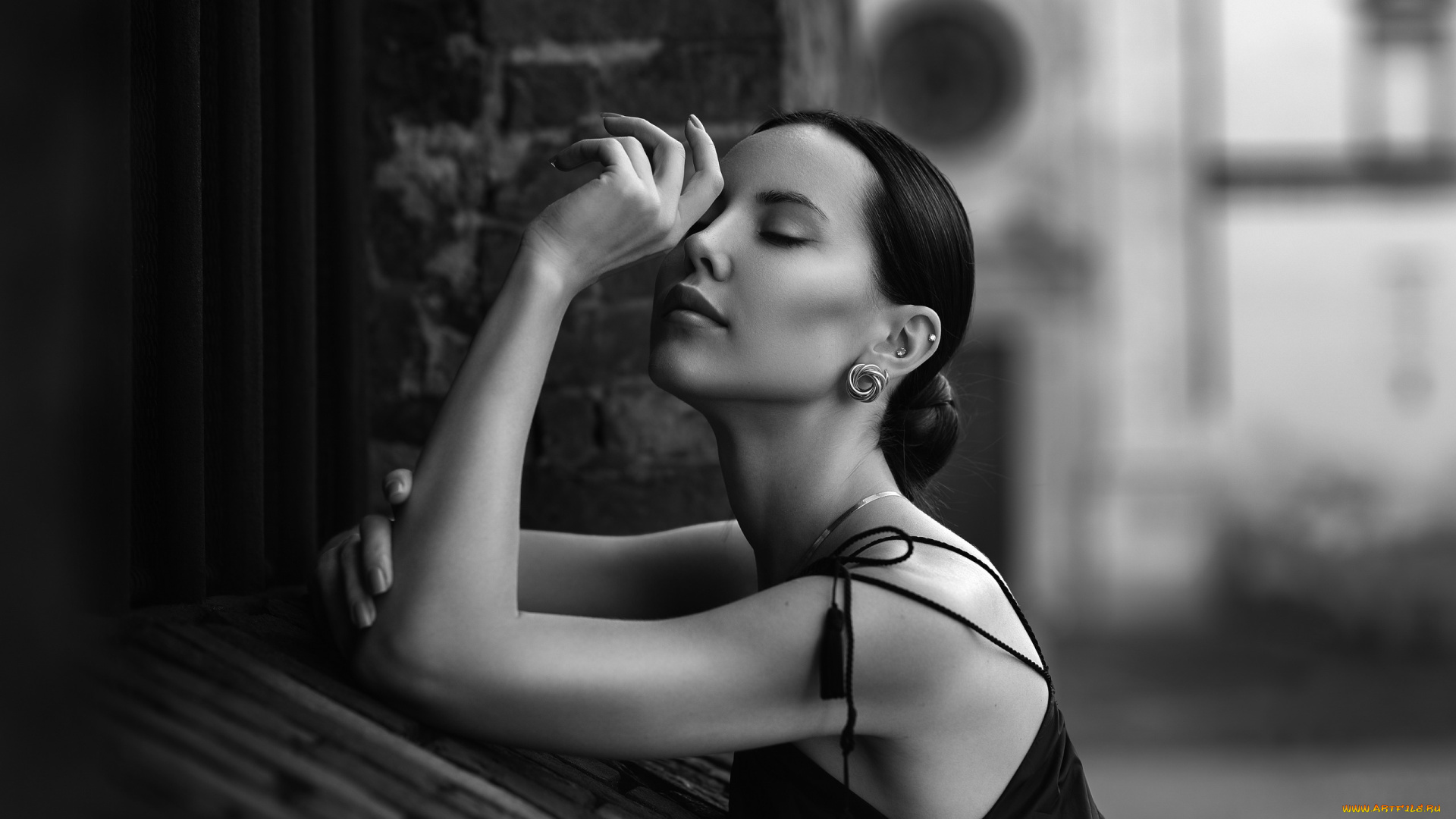 девушки, -, черно-белые, монохром