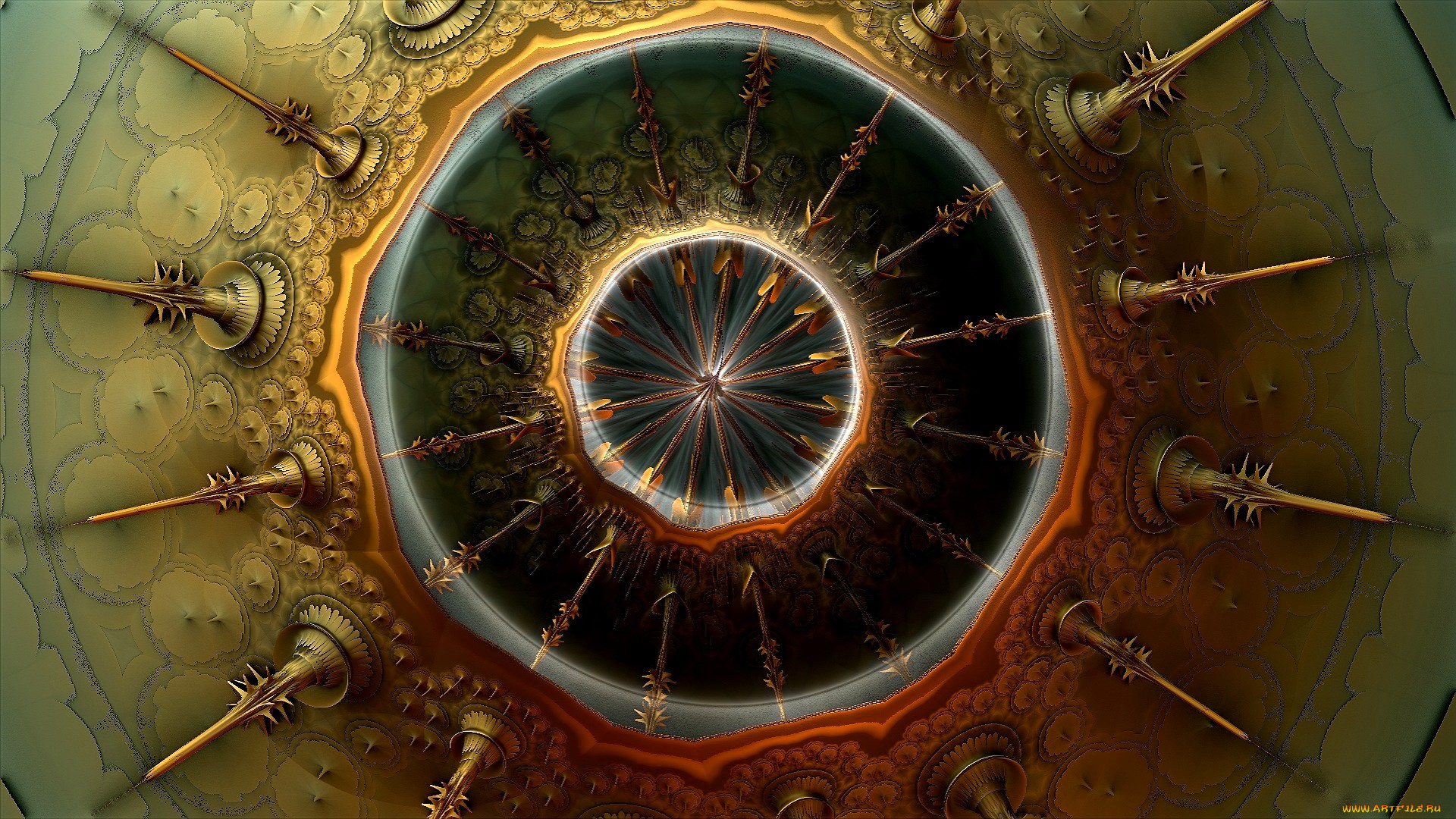 3д, графика, фракталы, , fractal, круги, кольча, орнамент