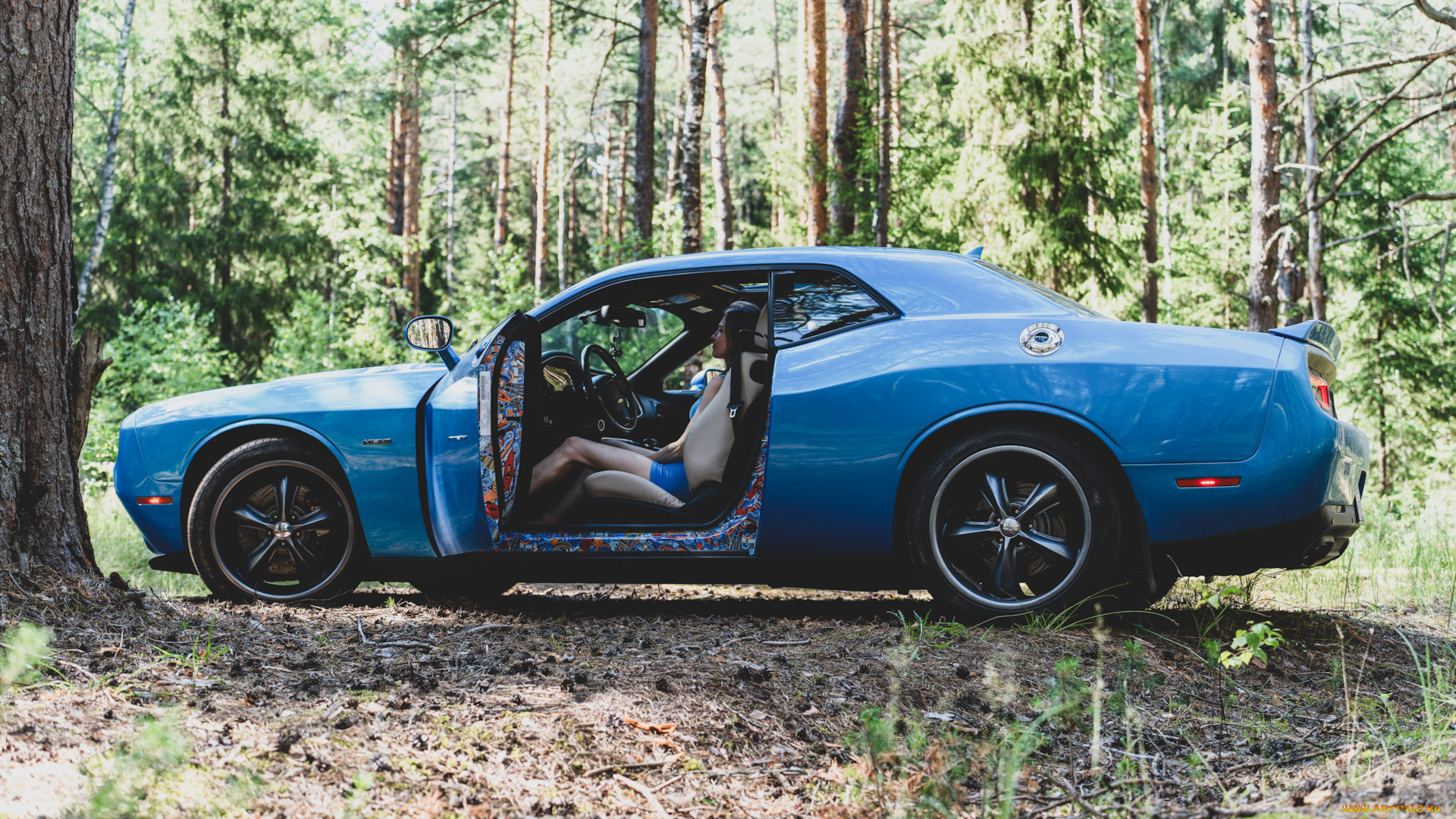 автомобили, -авто, с, девушками, dodge, challenger