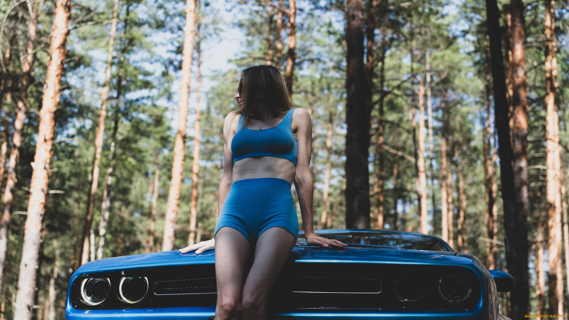 автомобили, -авто, с, девушками, dodge, challenger