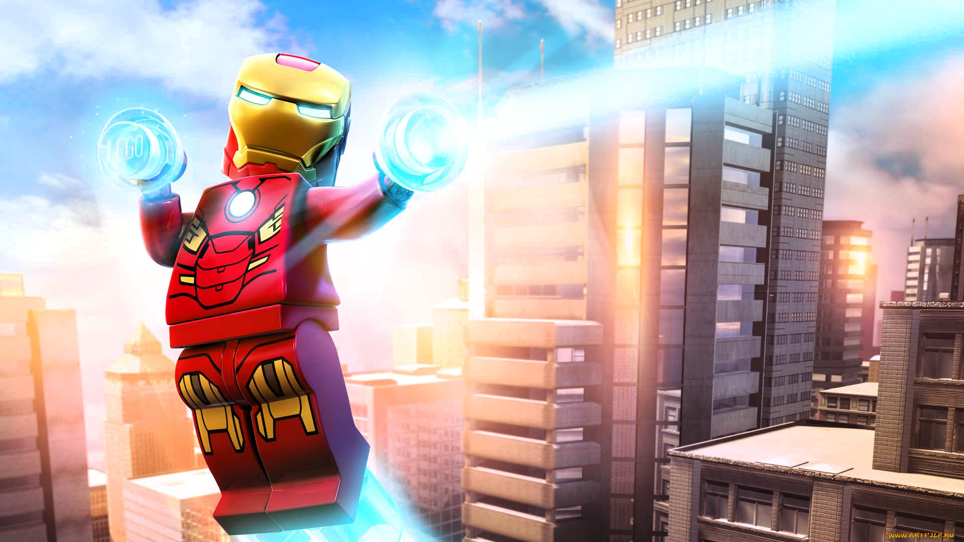 видео, игры, lego, marvel, super, heroes, железный, человек, костюм, город, лего