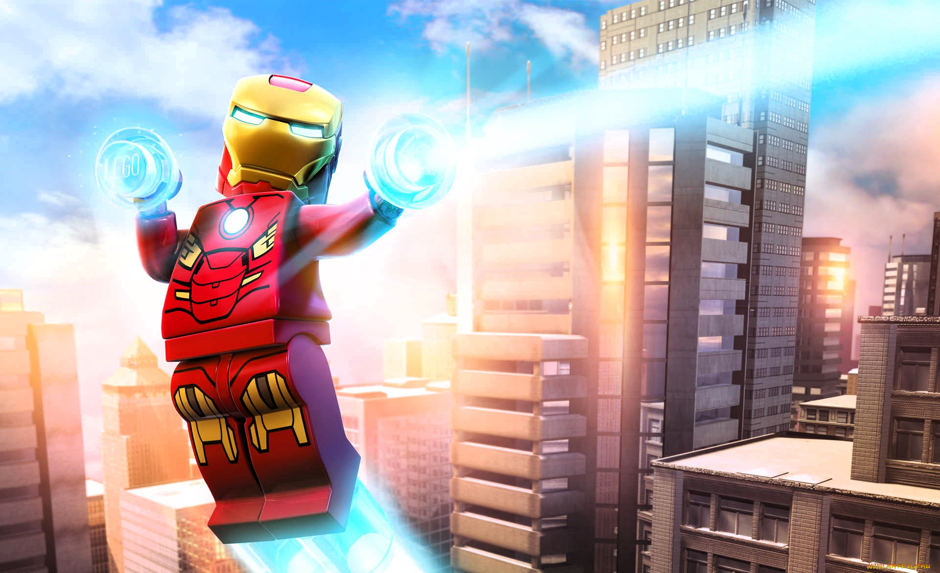 видео, игры, lego, marvel, super, heroes, железный, человек, костюм, город, лего