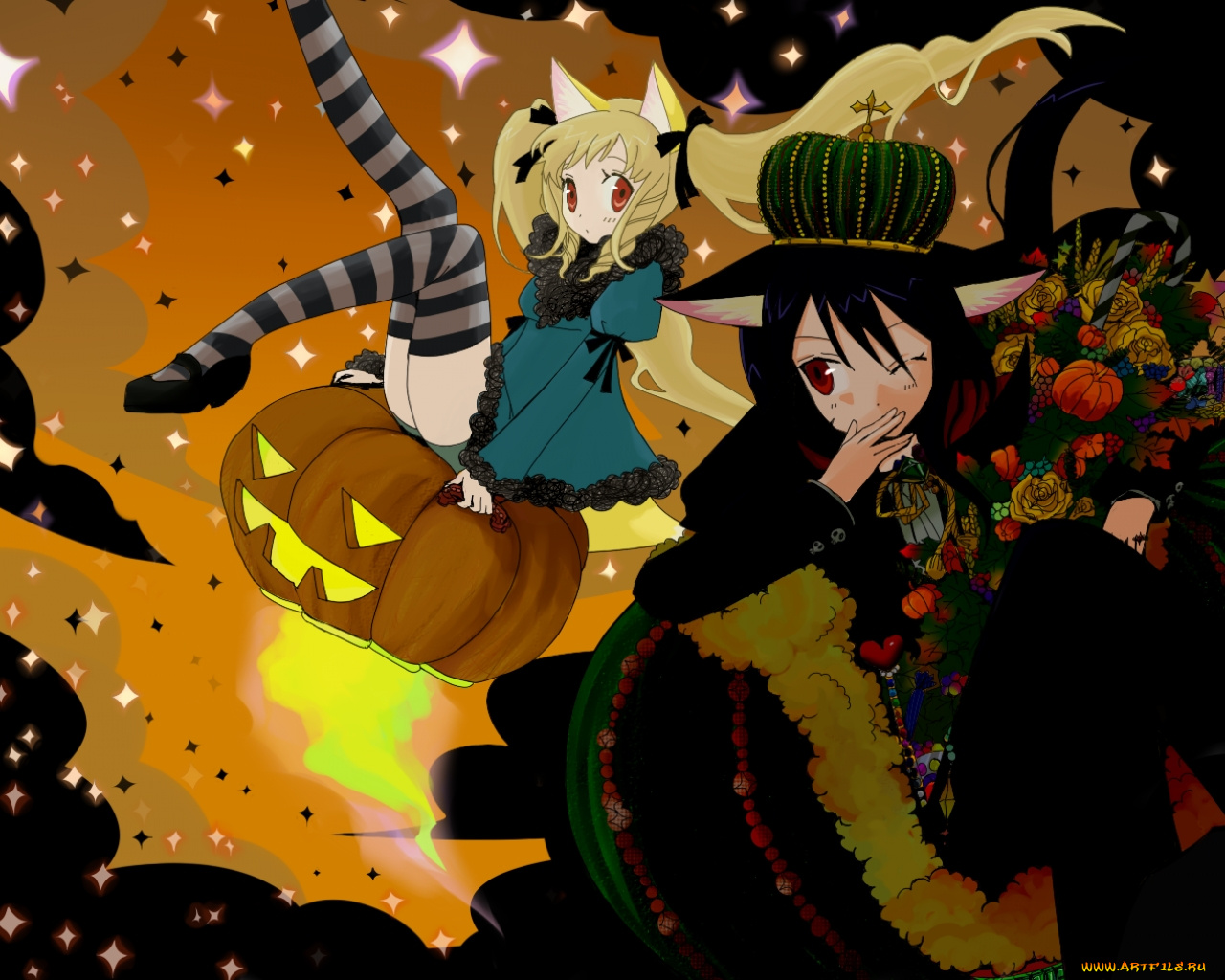 аниме, halloween, magic