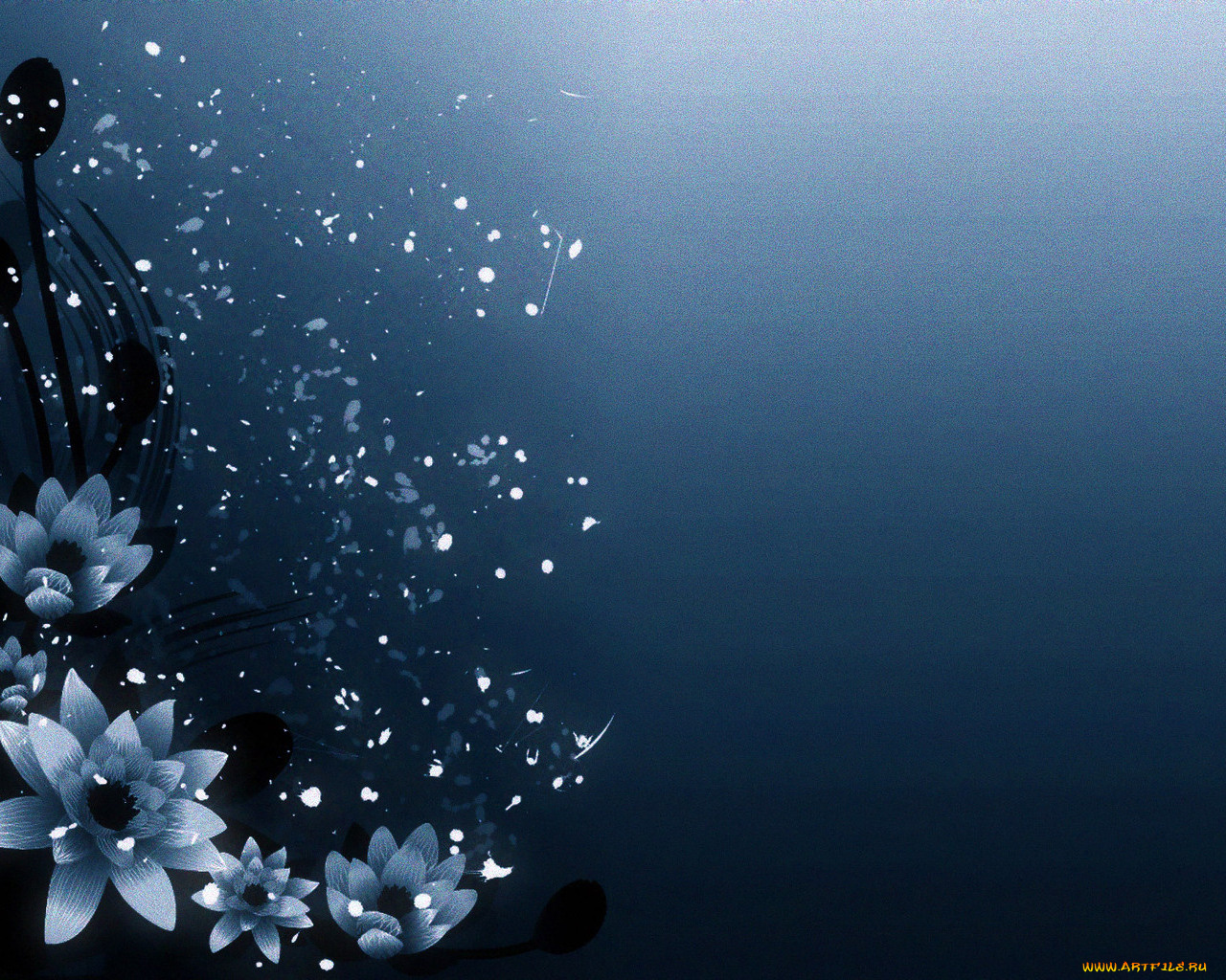 рисованные, цветы