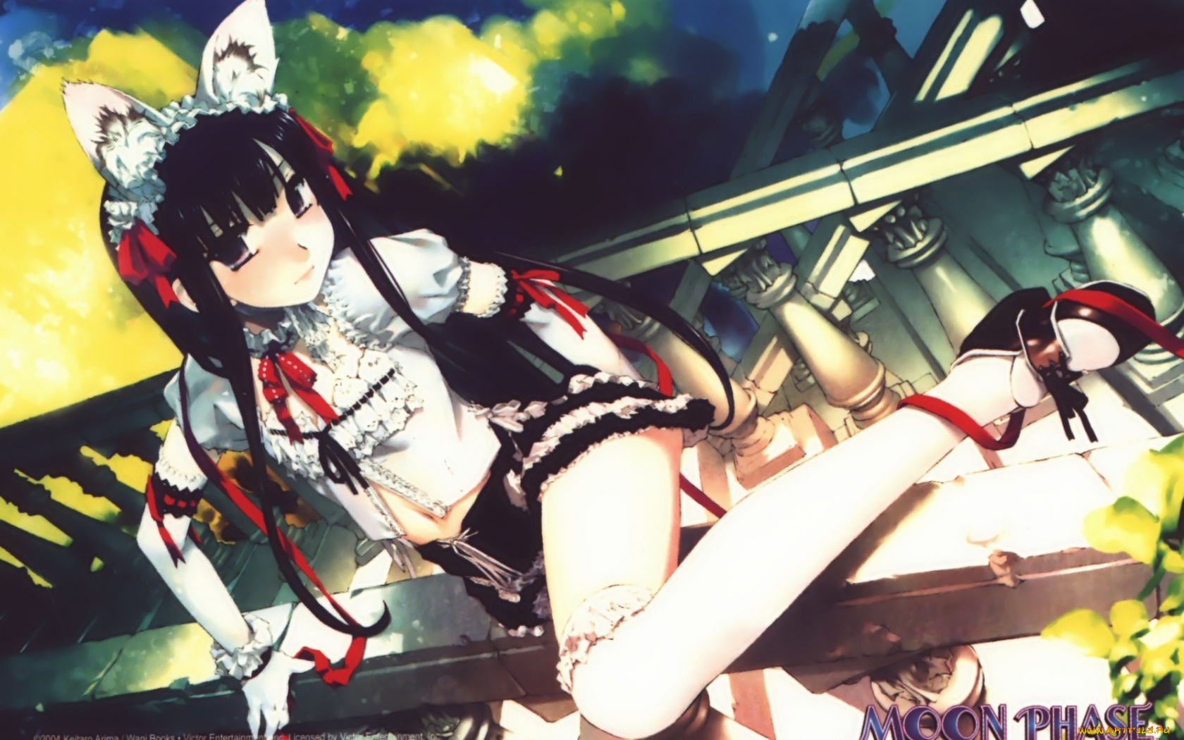 аниме, tsukuyomi, moon, phase