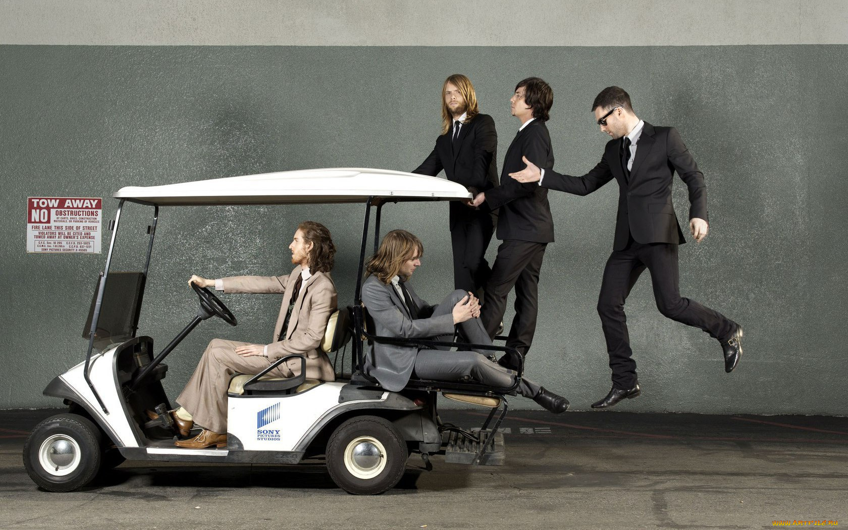 музыка, maroon, машина, стена, парящие, в, воздухе