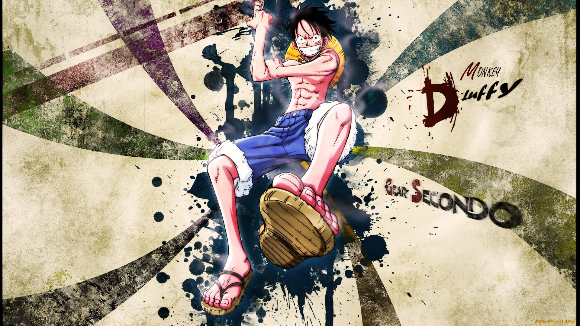 аниме, one, piece, мальчик, monkey, d, luffy