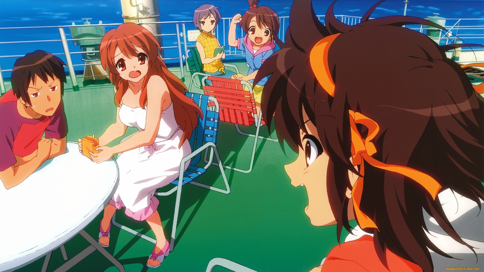 аниме, the, melancholy, of, haruhi, suzumiya, девушки